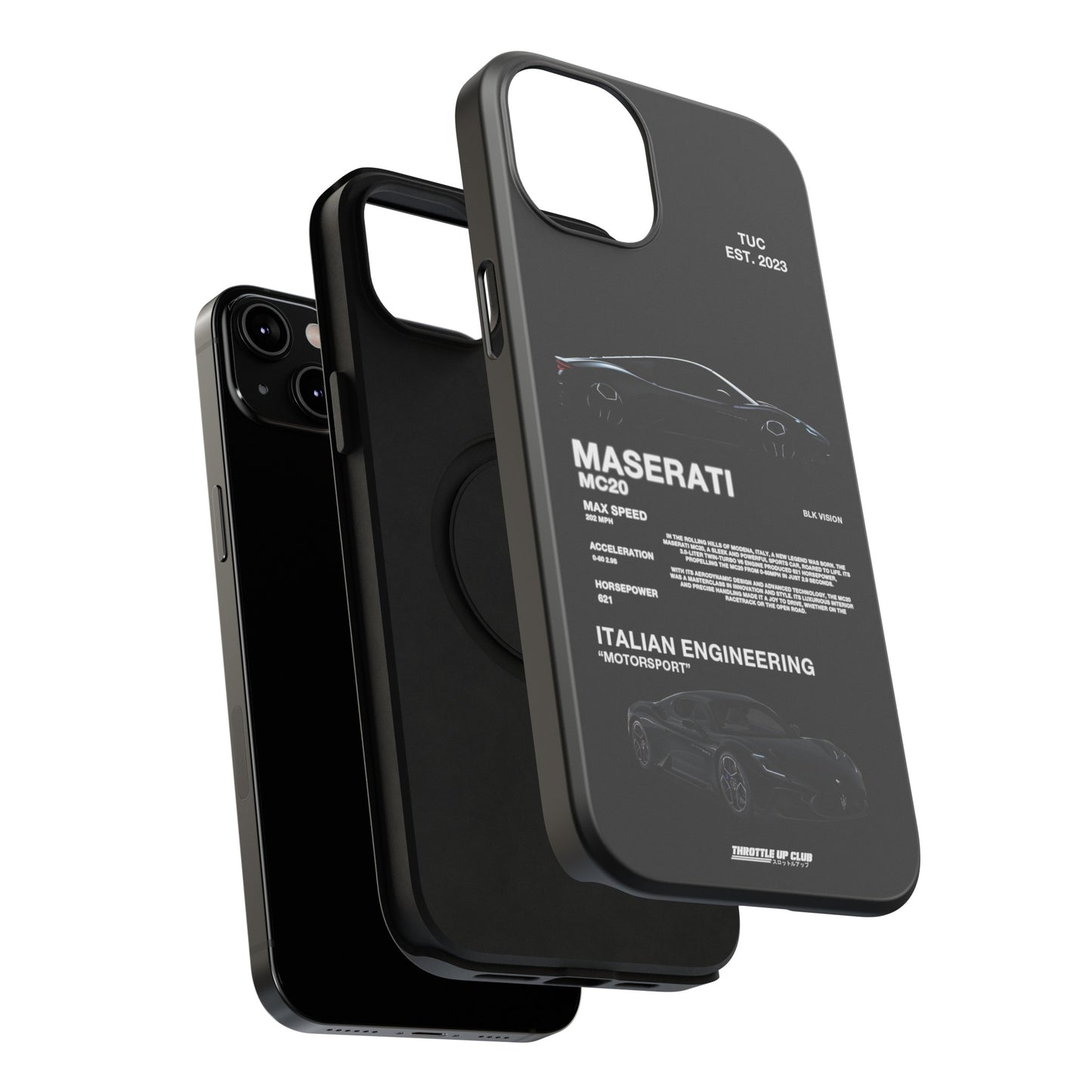 MASERATI MC20 "ITALIAN ENGINEERING" BLK VISION PHONE CASE