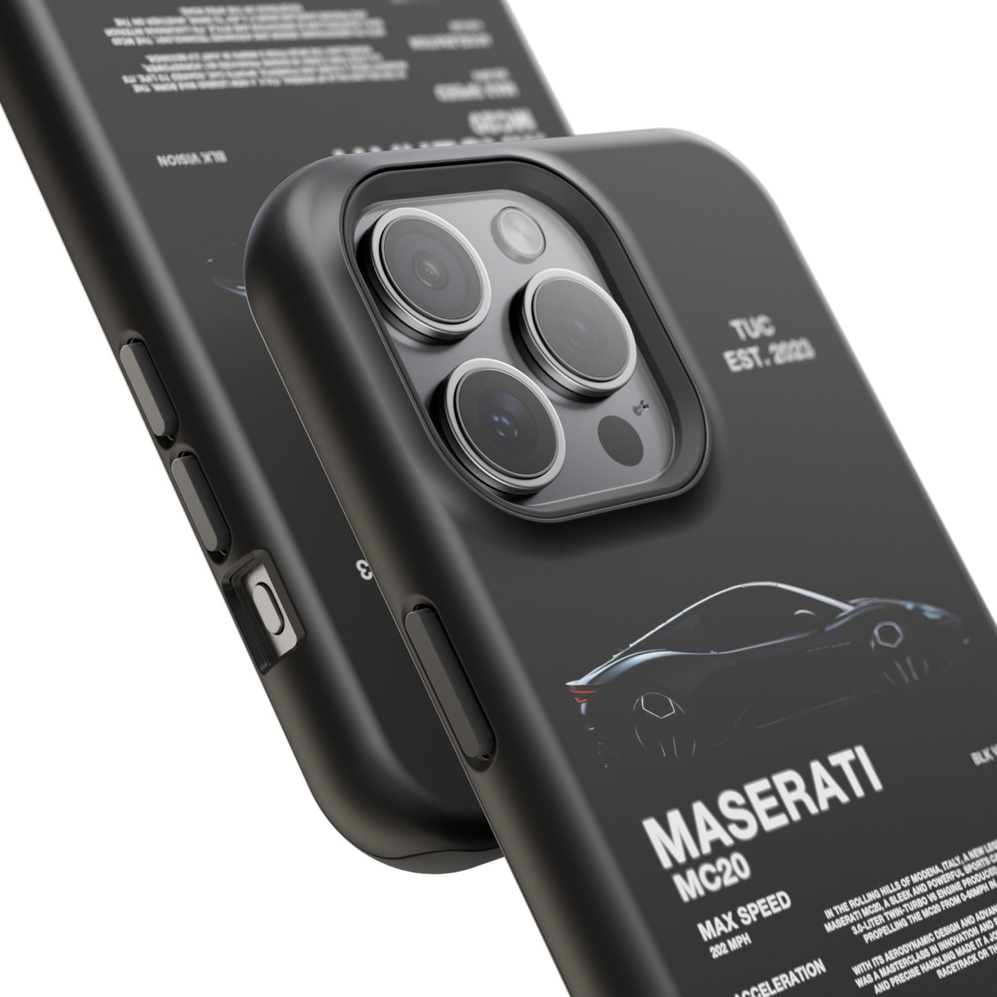 MASERATI MC20 "ITALIAN ENGINEERING" BLK VISION PHONE CASE