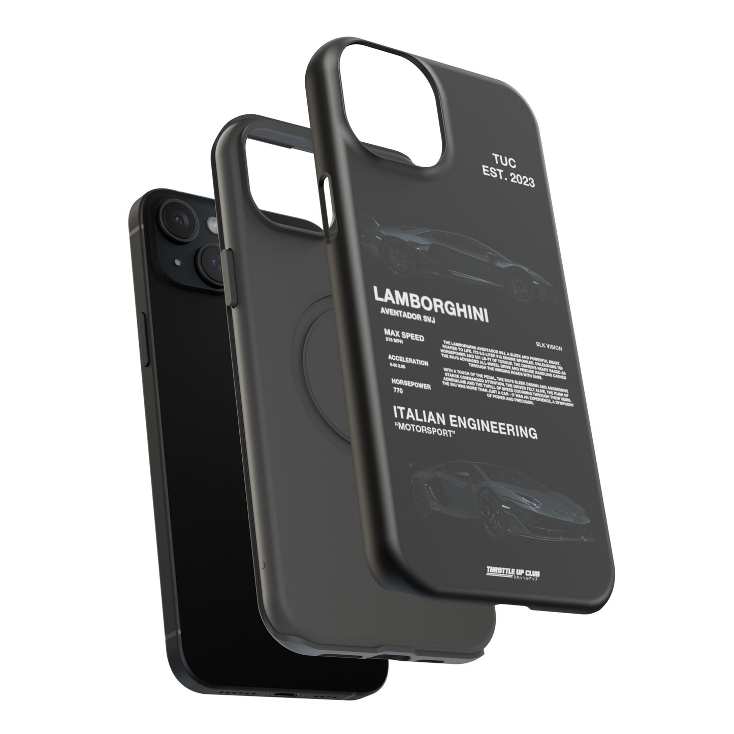 LAMBORGHINI AVENTADOR SVJ "ITALIAN ENGINEERING" BLK VISION PHONE CASE