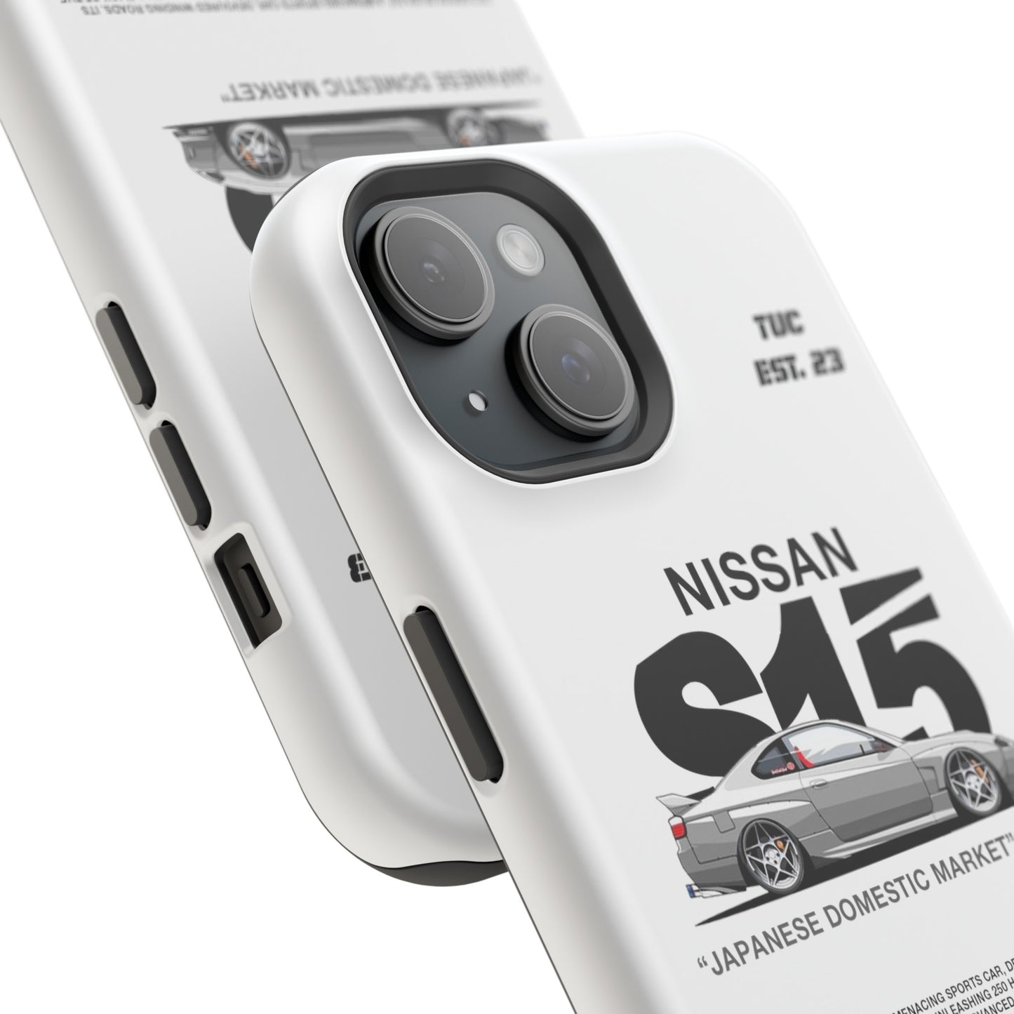 NISSAN SILVIA S15 WHITE PHONE CASE "JAPANESE ENGENEERING" OLD VERSIONS