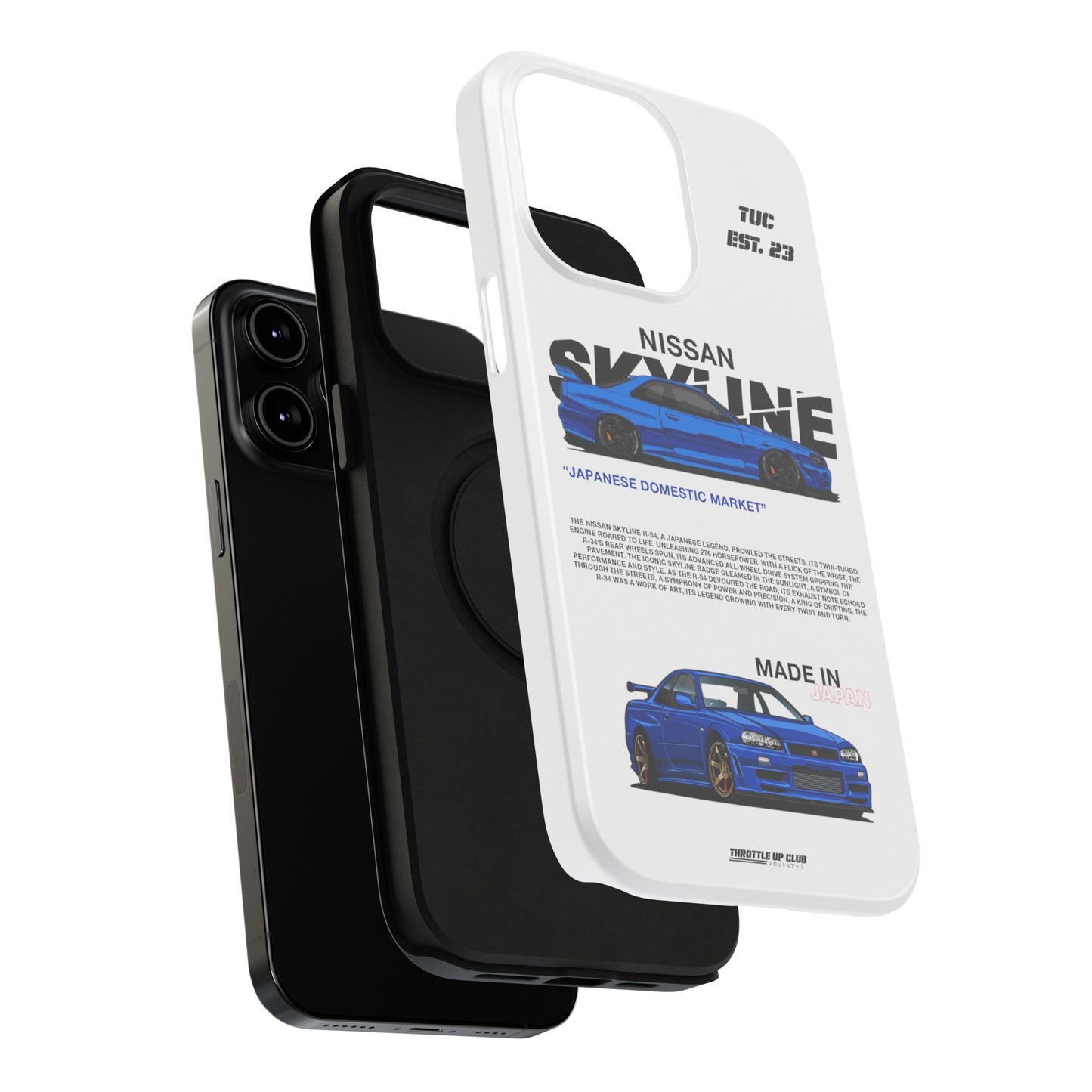 NISSAN SKYLINE GTR R-34 PHONE CASE  "GERMAN ENGENEERING"