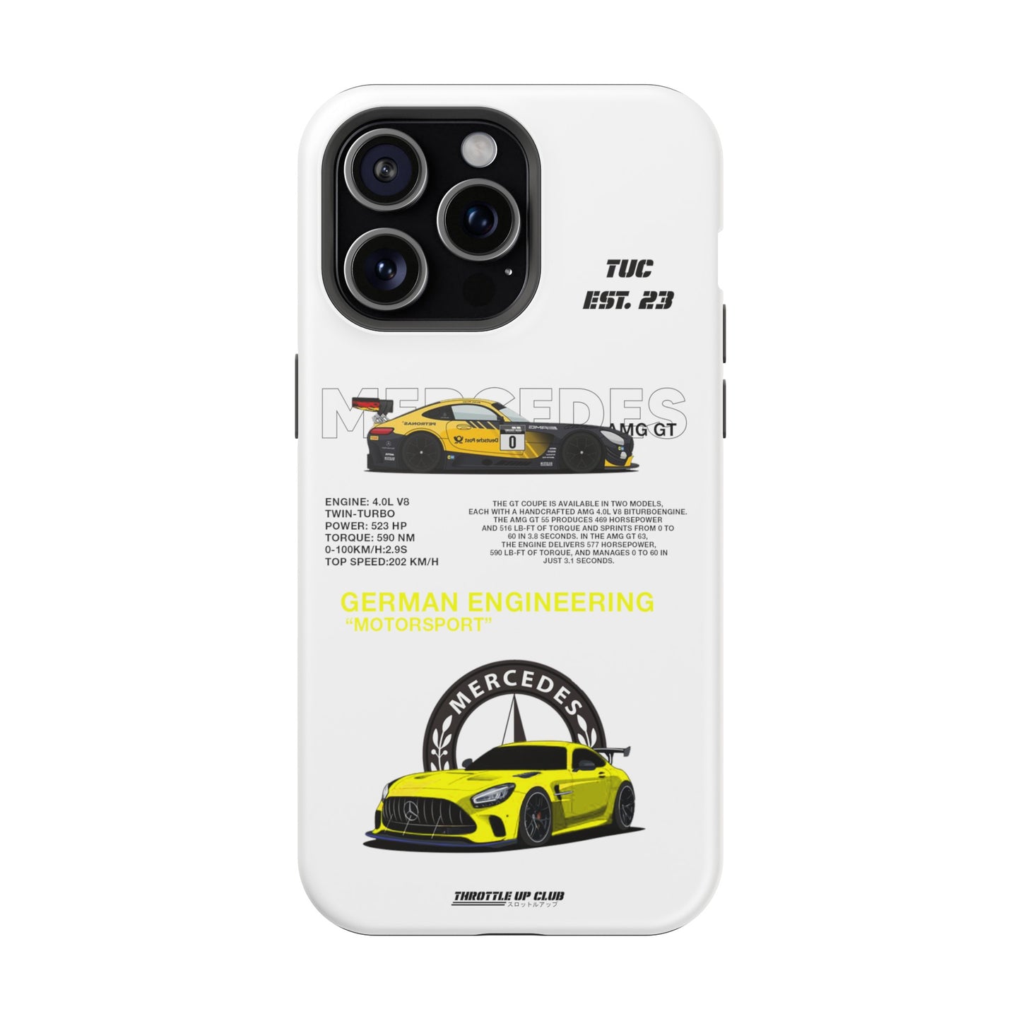 MERCEDES AMG GT PHONE CASE  "GERMAN ENGENEERING"