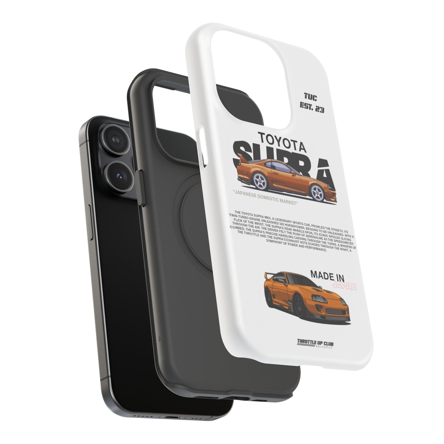 TOYOTA SUPRA MK4 PHONE  CASE "JAPANESE ENGENEERING" OLD VERSIONS