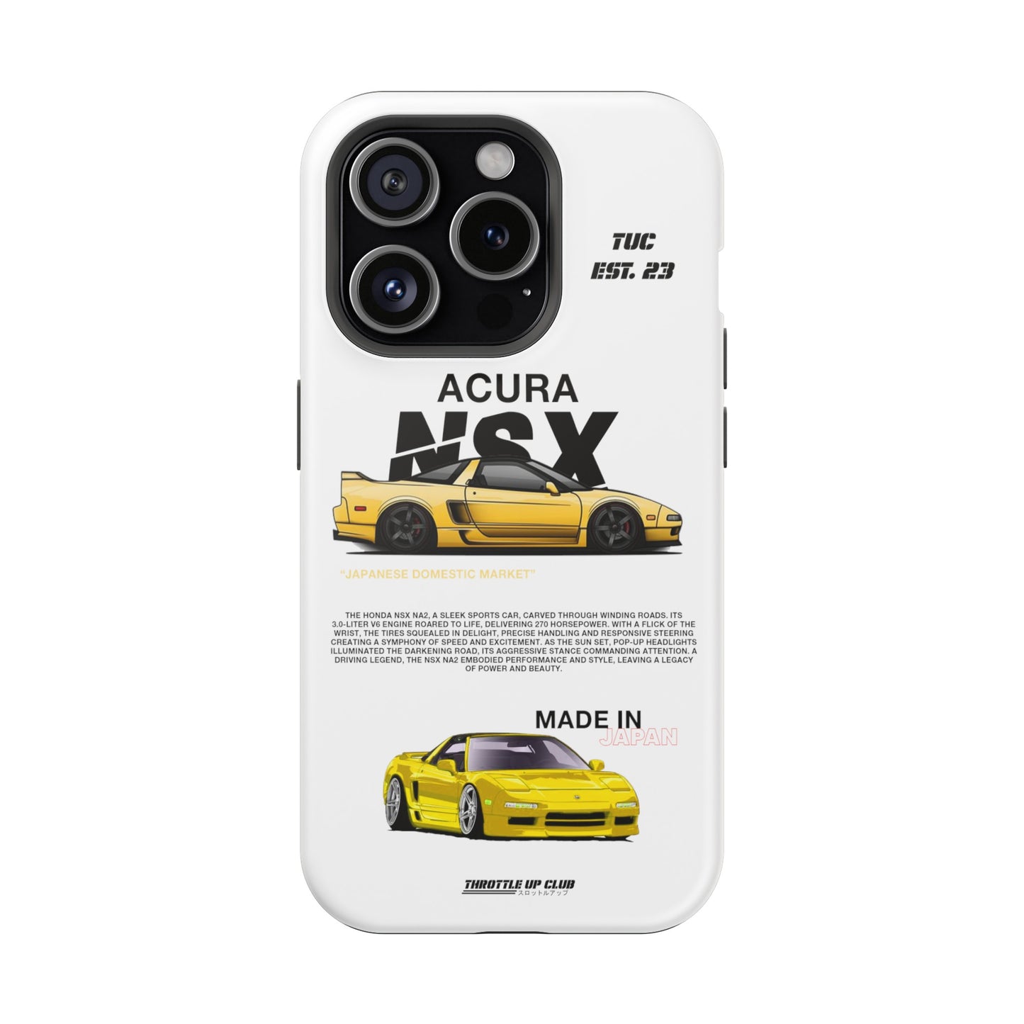 ACURA NSX NA2 PHONE CASE "JAPANESE ENGENEERING" OLD VERSIONS