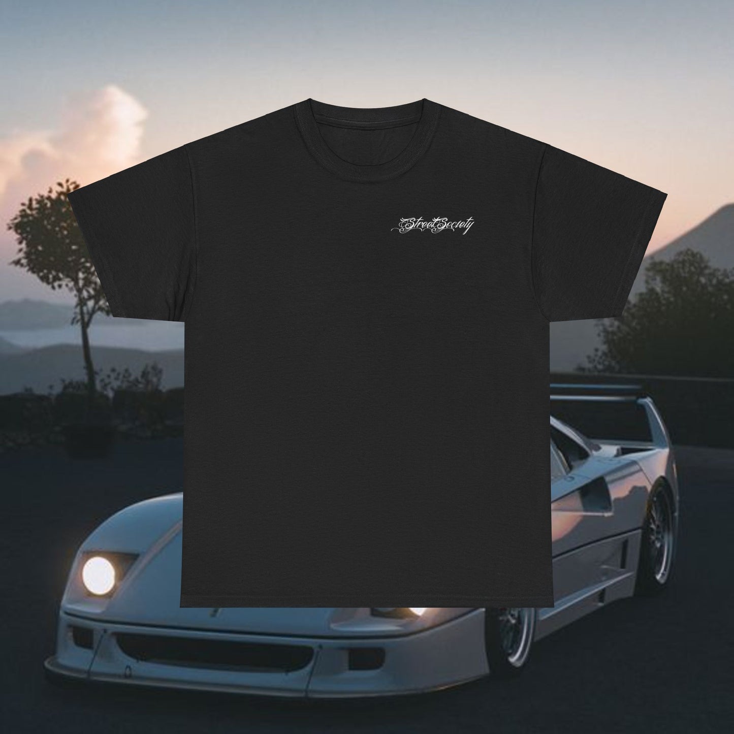 STREET SOCIETY FL X THROTTLE UP CLUB STORE "CAR CLUB COLLABORATION" T-SHIRT IN BLACK