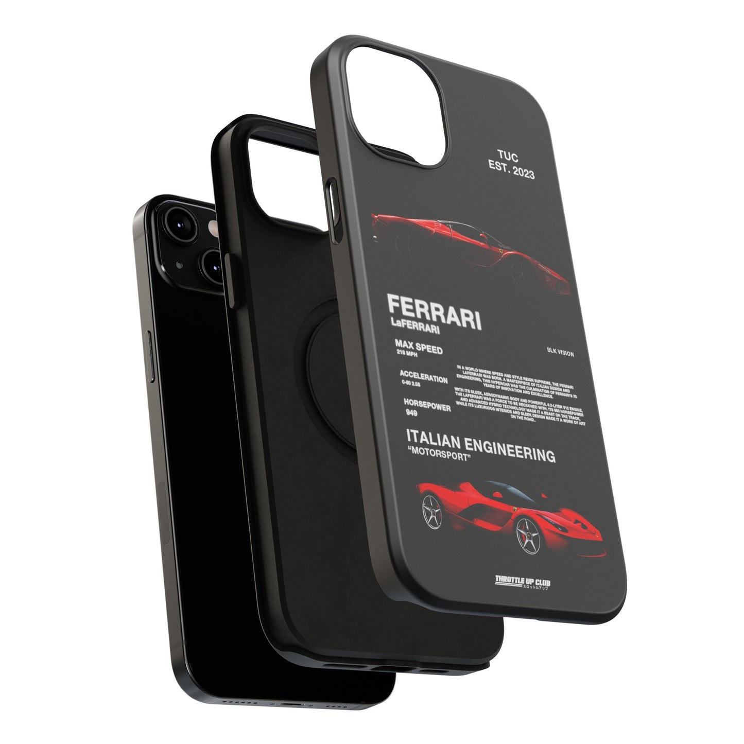 FERRARI LaFERRARI "ITALIAN ENGINEERING" BLK VISION PHONE CASE