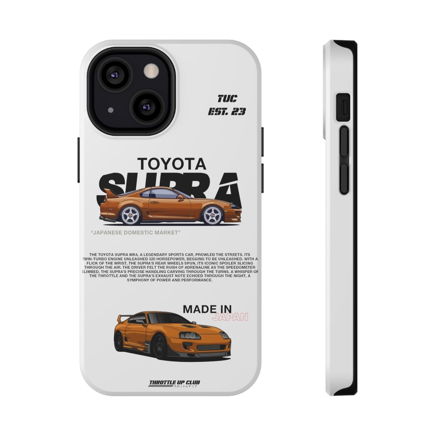 TOYOTA SUPRA MK4 PHONE  CASE "JAPANESE ENGENEERING" OLD VERSIONS