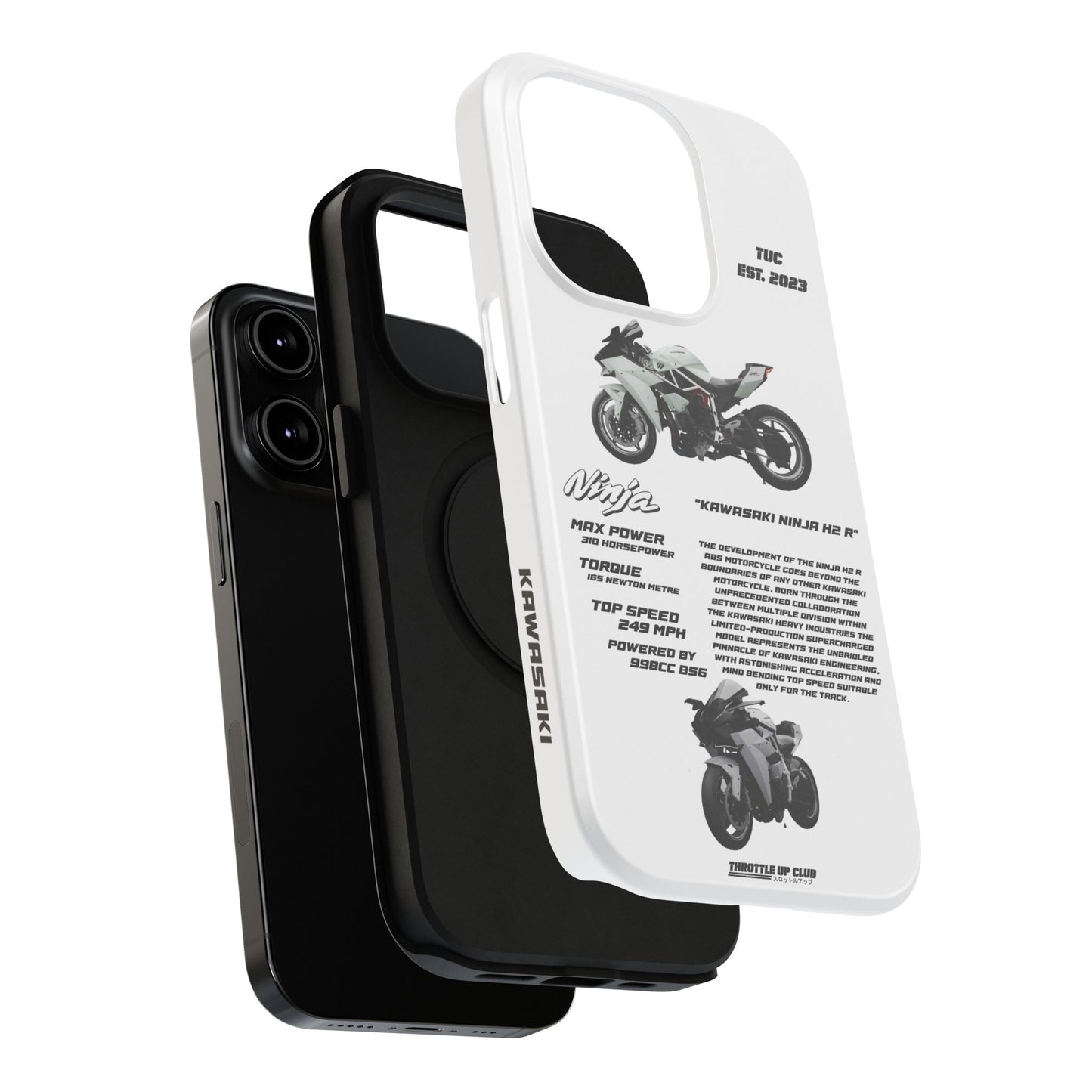 Ninja Kawasaki H2 PHONE CASE IN WHITE