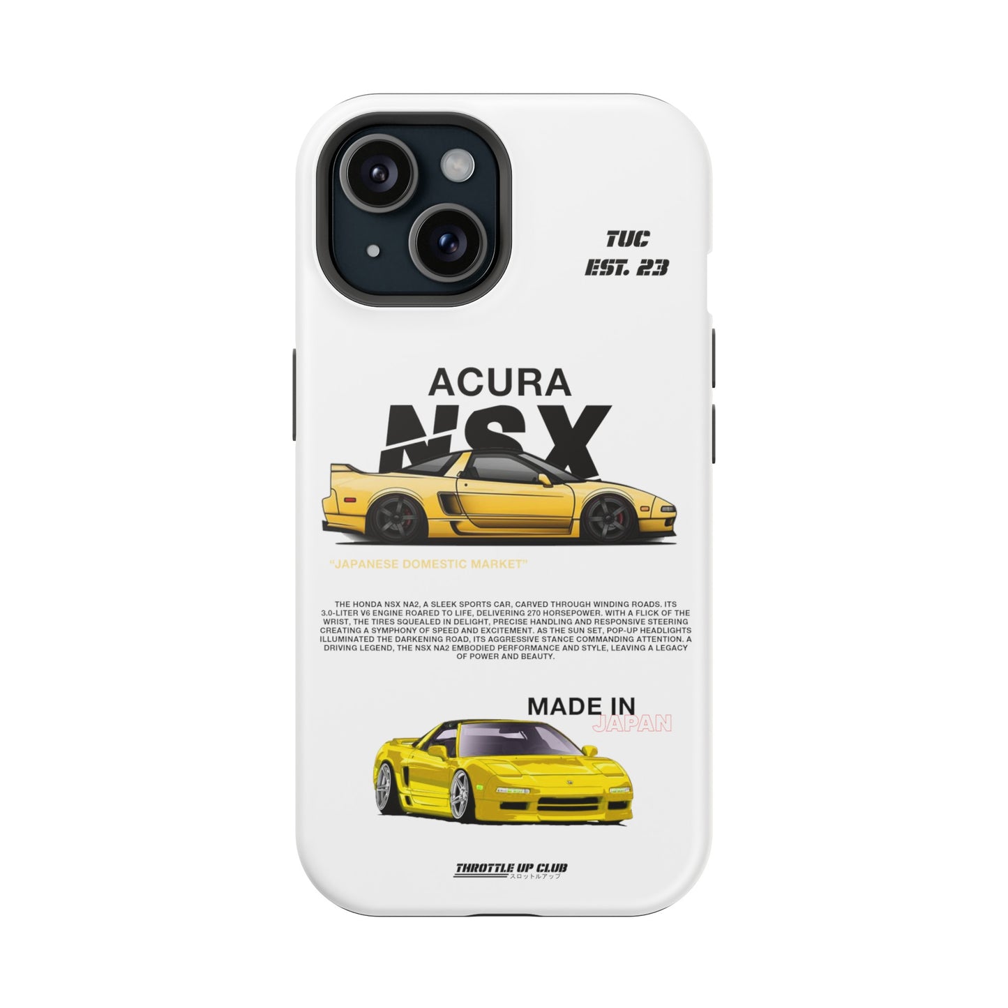 ACURA NSX NA2 PHONE CASE "JAPANESE ENGENEERING" OLD VERSIONS