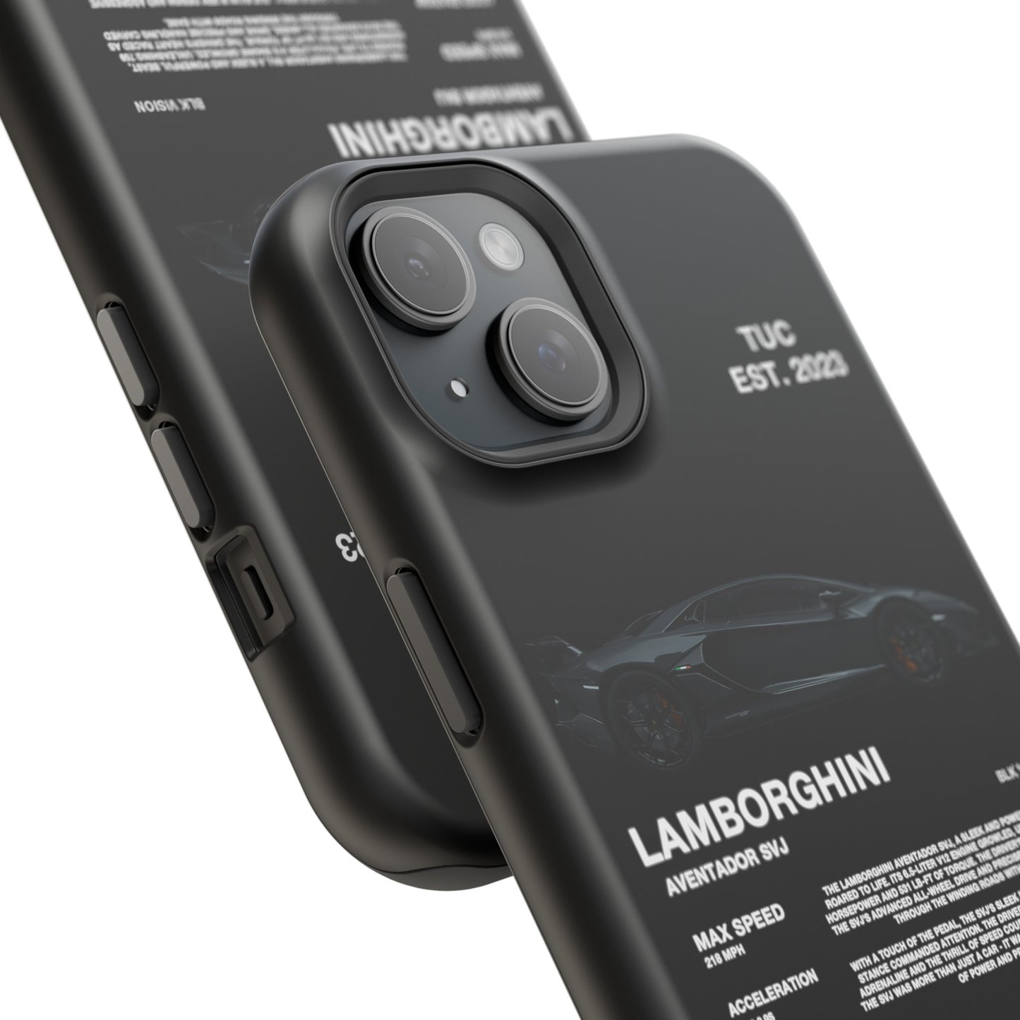 LAMBORGHINI AVENTADOR SVJ "ITALIAN ENGINEERING" BLK VISION PHONE CASE