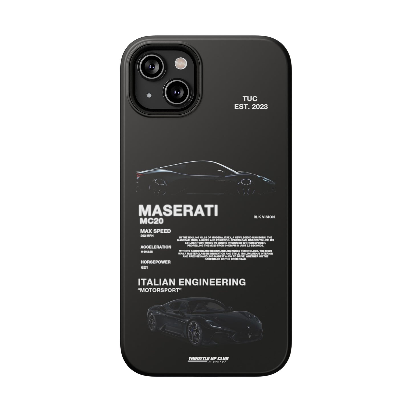 MASERATI MC20 "ITALIAN ENGINEERING" BLK VISION PHONE CASE