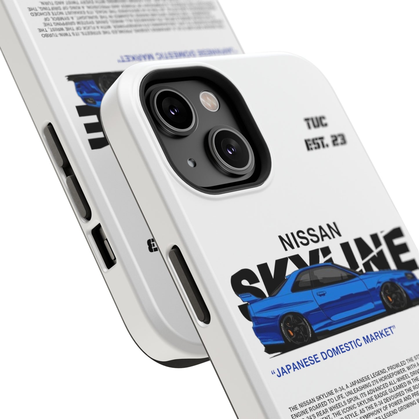 NISSAN SKYLINE GTR R-34 PHONE CASE  "GERMAN ENGENEERING"