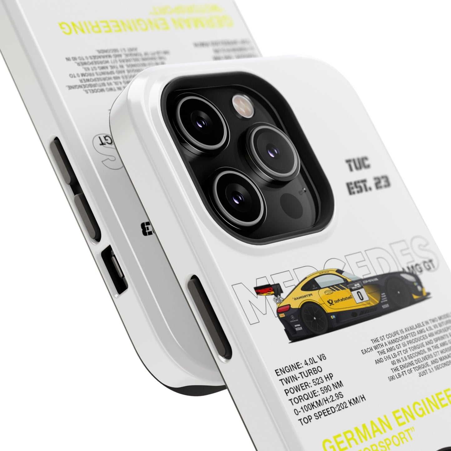 MERCEDES AMG GT PHONE CASE  "GERMAN ENGENEERING"