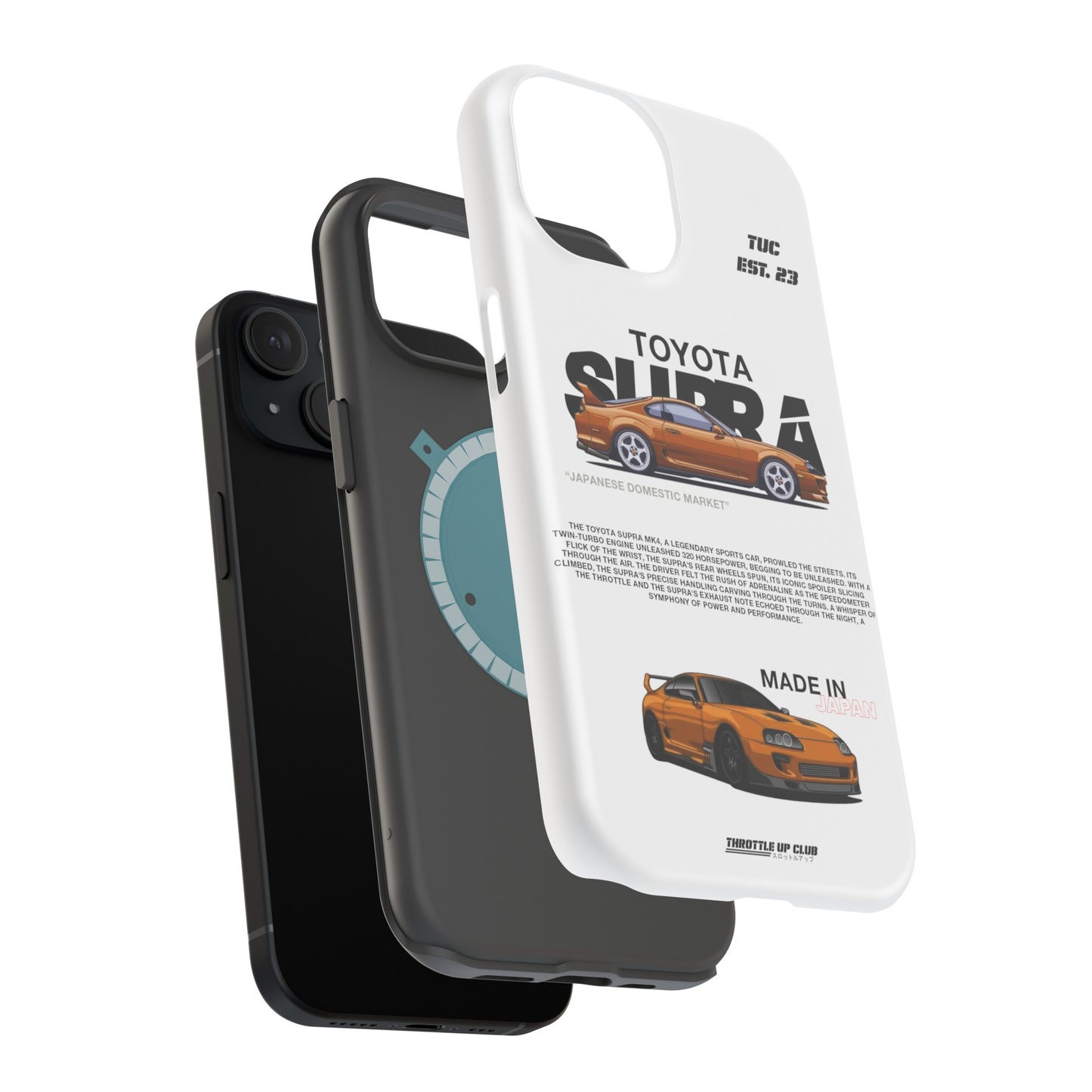 TOYOTA SUPRA MK4 PHONE  CASE "JAPANESE ENGENEERING" OLD VERSIONS