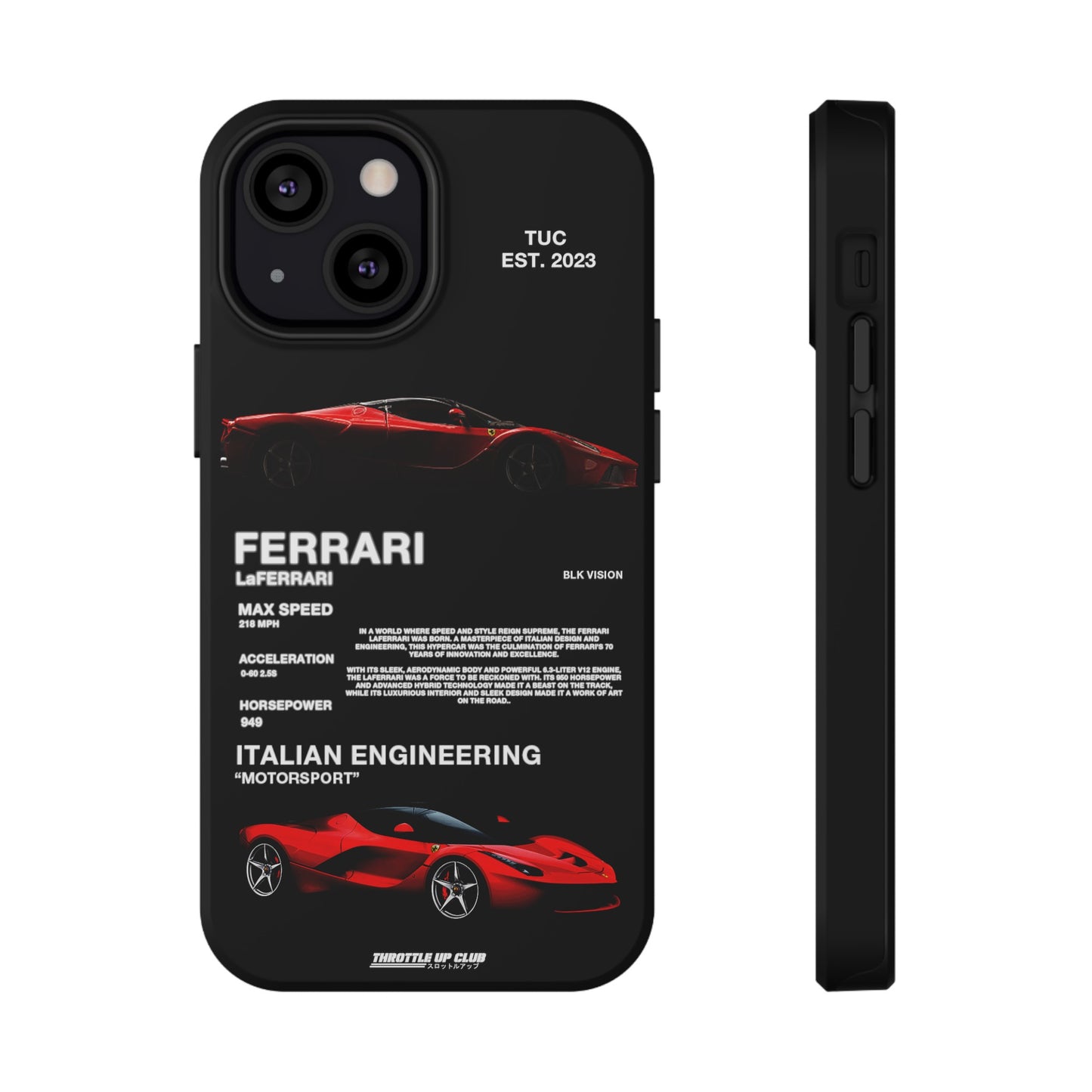 FERRARI LaFERRARI "ITALIAN ENGINEERING" BLK VISION PHONE CASE