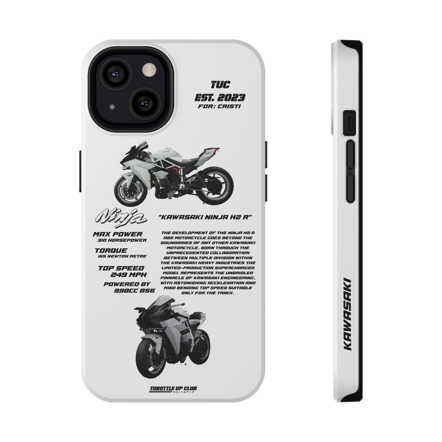 Ninja Kawasaki H2 PHONE CASE IN WHITE