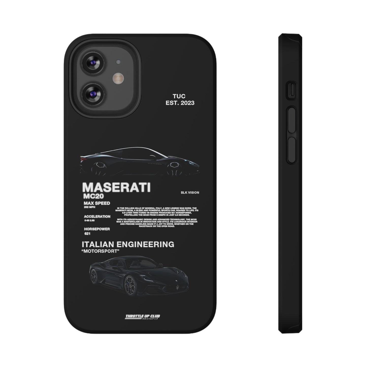 MASERATI MC20 "ITALIAN ENGINEERING" BLK VISION PHONE CASE