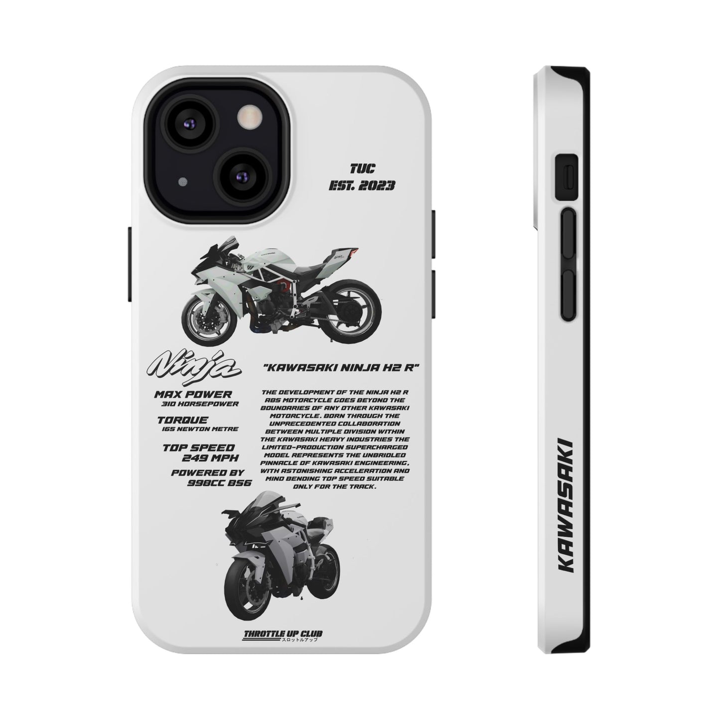 Ninja Kawasaki H2 PHONE CASE IN WHITE