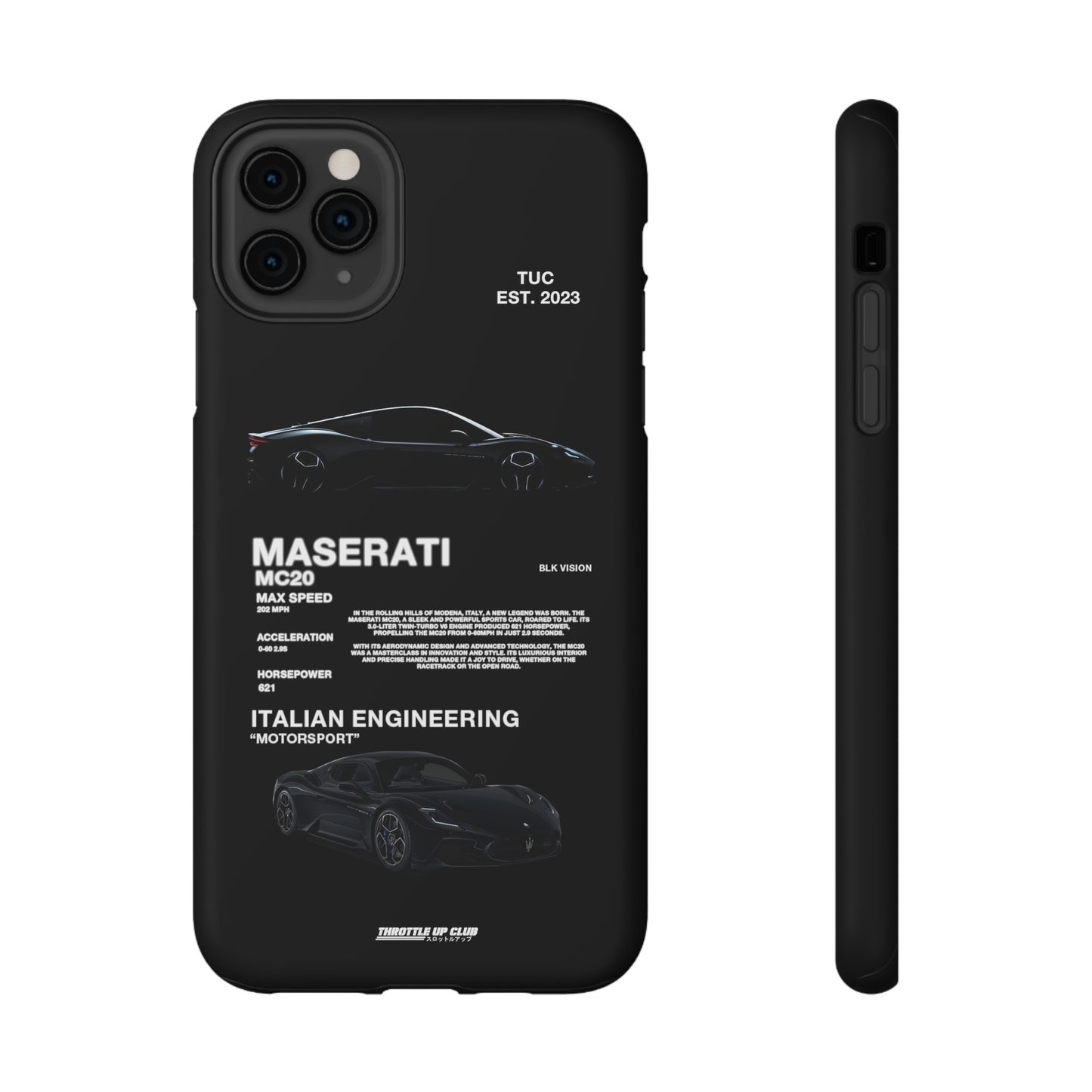 MASERATI MC20 "ITALIAN ENGINEERING" BLK VISION PHONE CASE