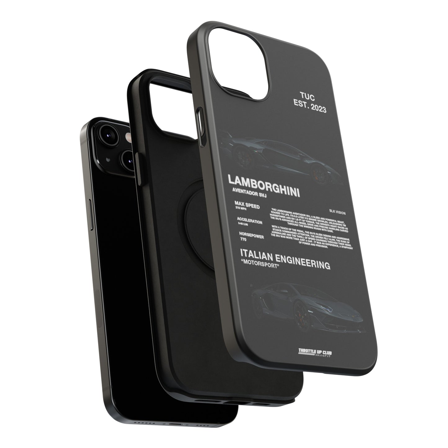 LAMBORGHINI AVENTADOR SVJ "ITALIAN ENGINEERING" BLK VISION PHONE CASE