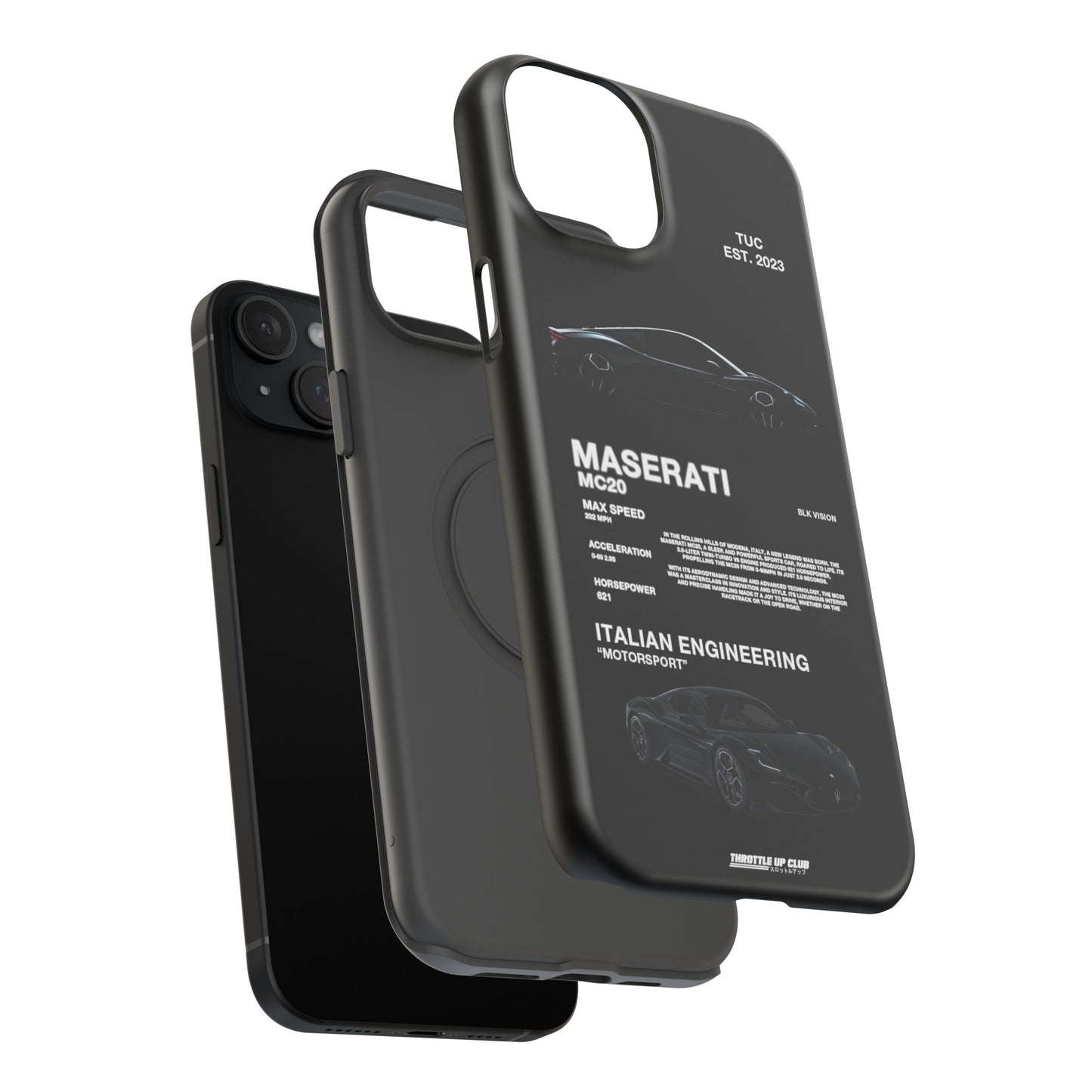 MASERATI MC20 "ITALIAN ENGINEERING" BLK VISION PHONE CASE