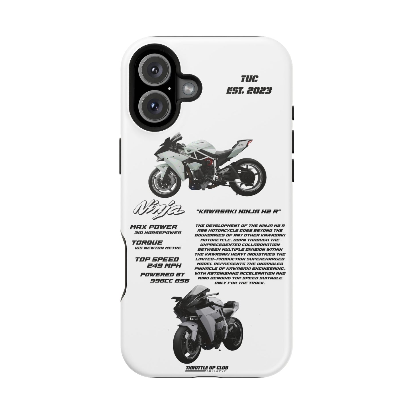 Ninja Kawasaki H2 PHONE CASE IN WHITE