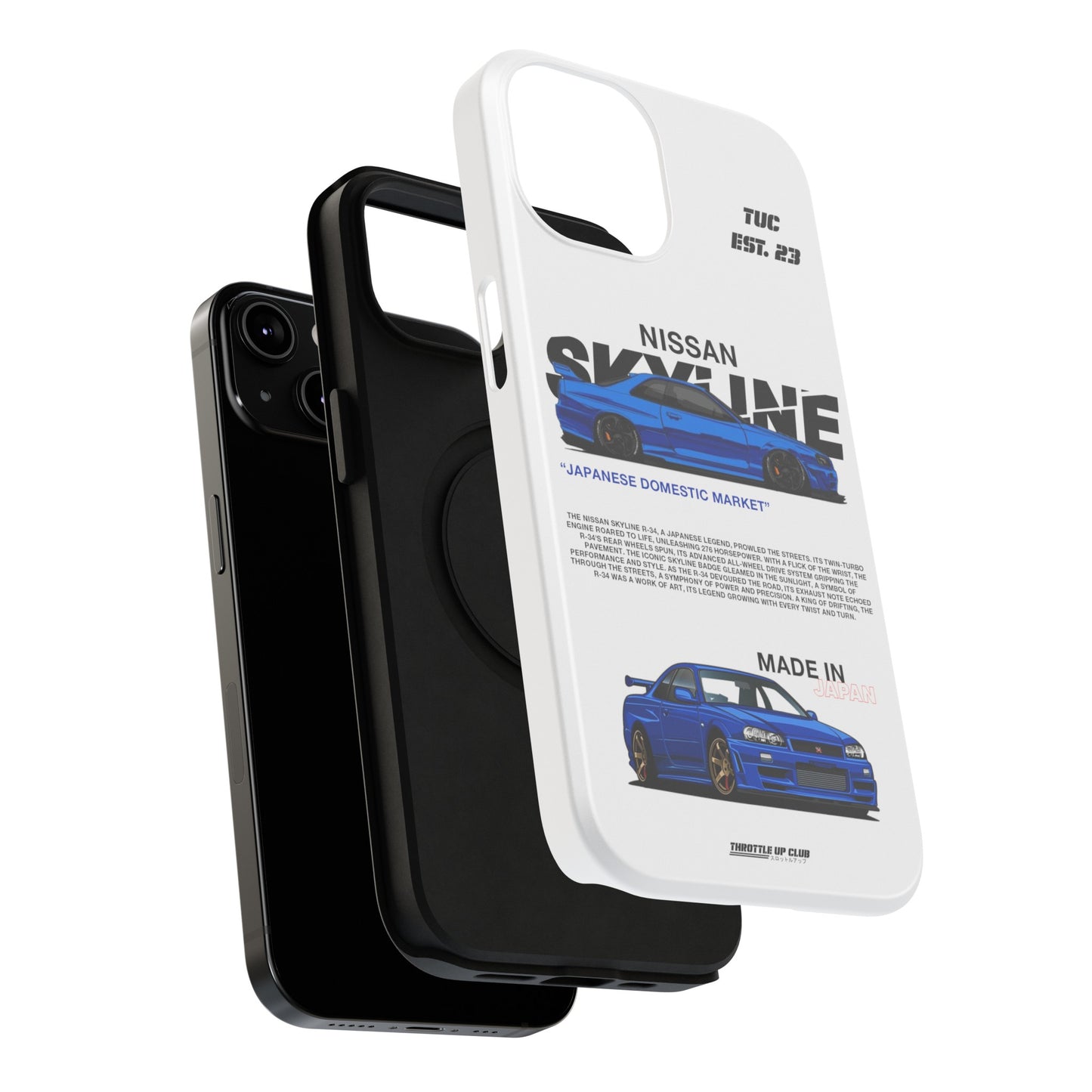 NISSAN SKYLINE GTR R-34 PHONE CASE  "GERMAN ENGENEERING"