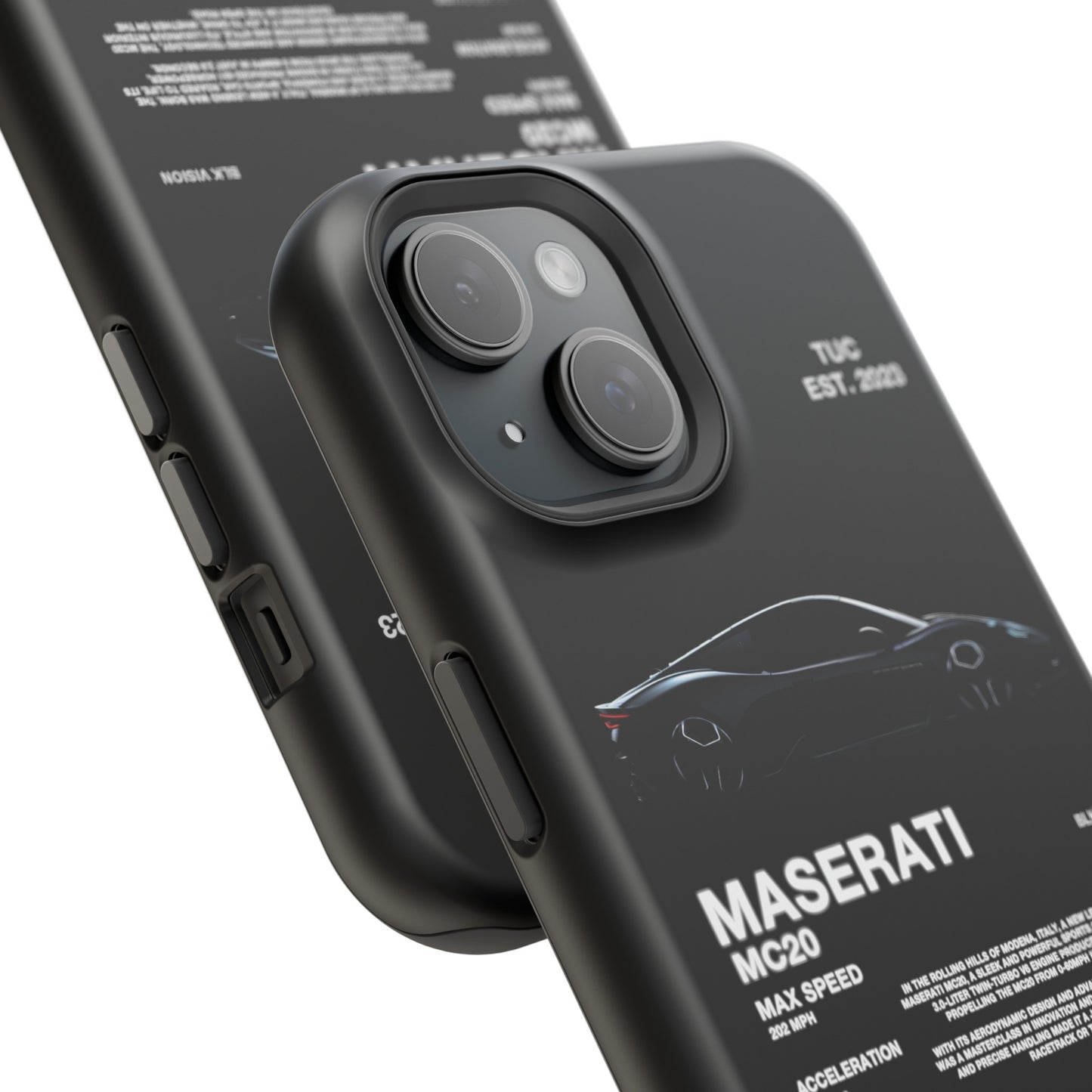 MASERATI MC20 "ITALIAN ENGINEERING" BLK VISION PHONE CASE