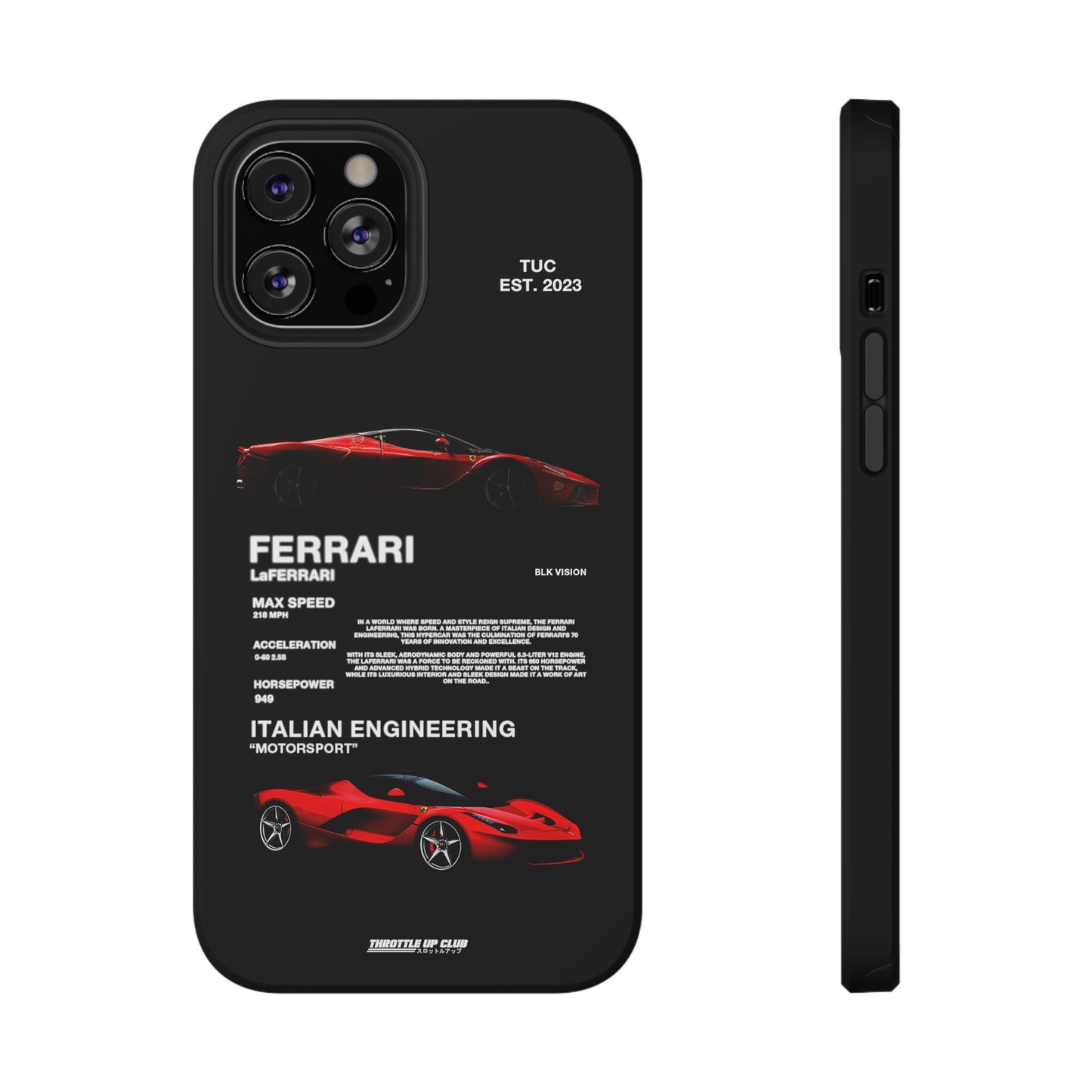 FERRARI LaFERRARI "ITALIAN ENGINEERING" BLK VISION PHONE CASE