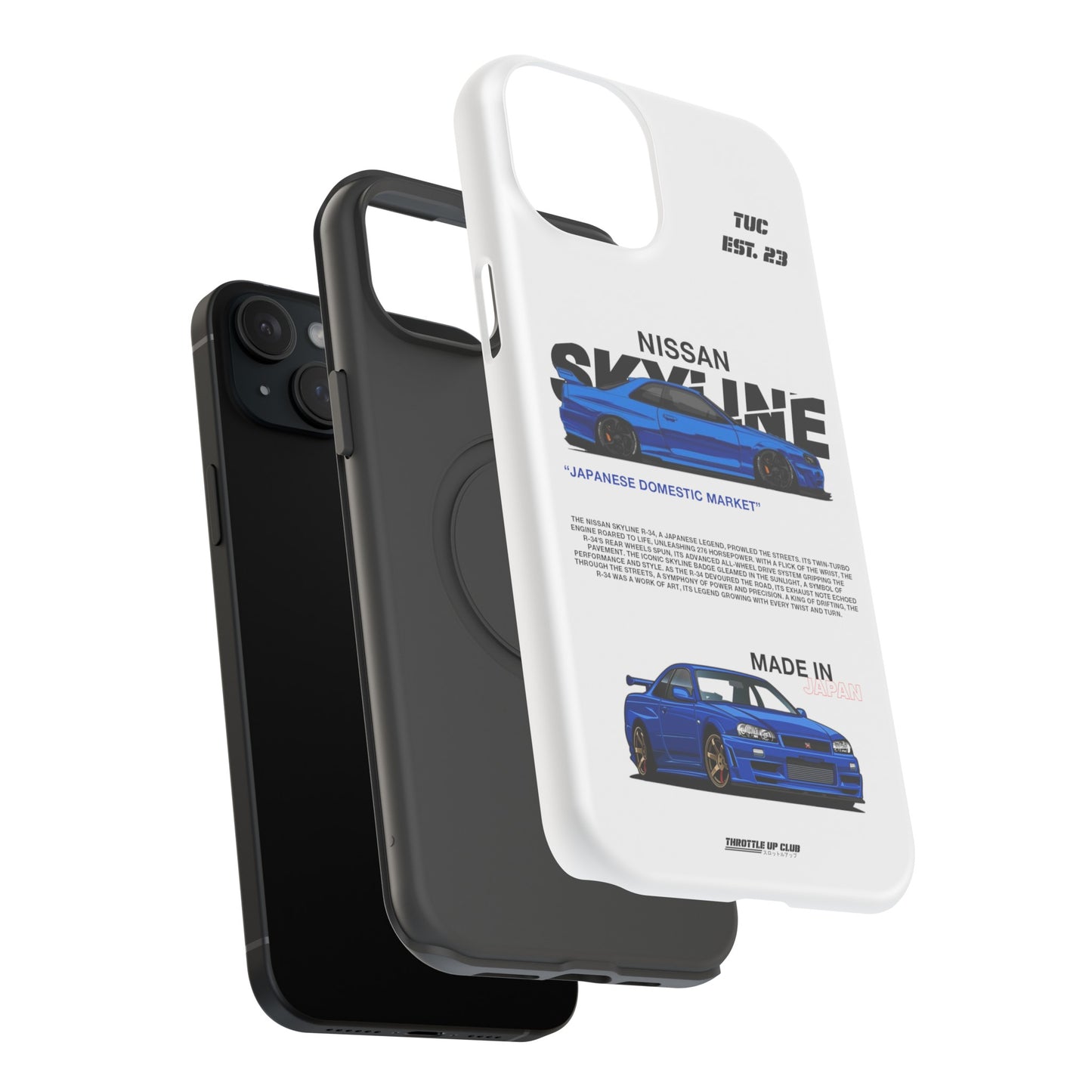 NISSAN SKYLINE GTR R-34 PHONE CASE  "GERMAN ENGENEERING"