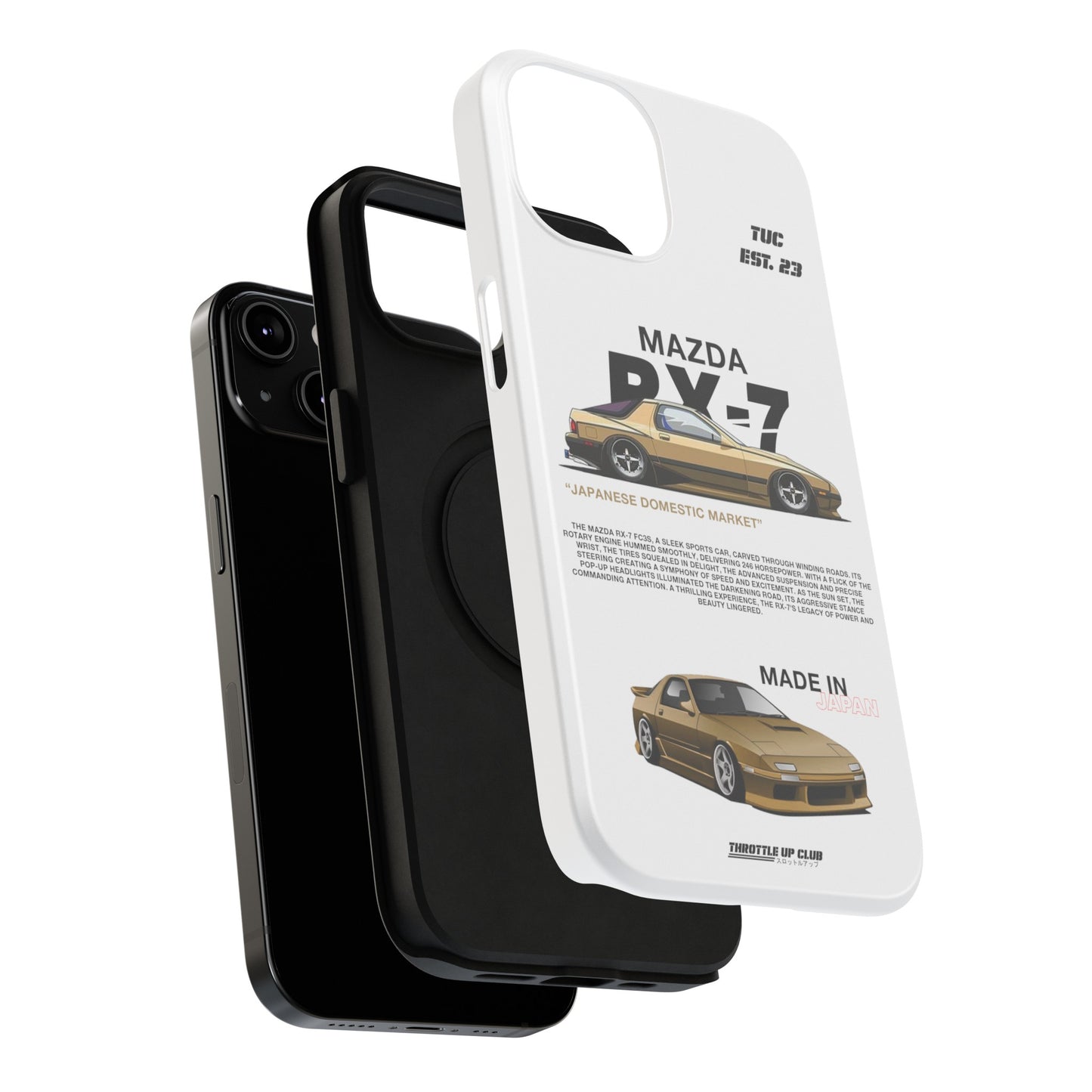 MAZDA RX-7 FC3S PHONE CASE "JAPANESE ENGENEERING" OLD VERSIONS