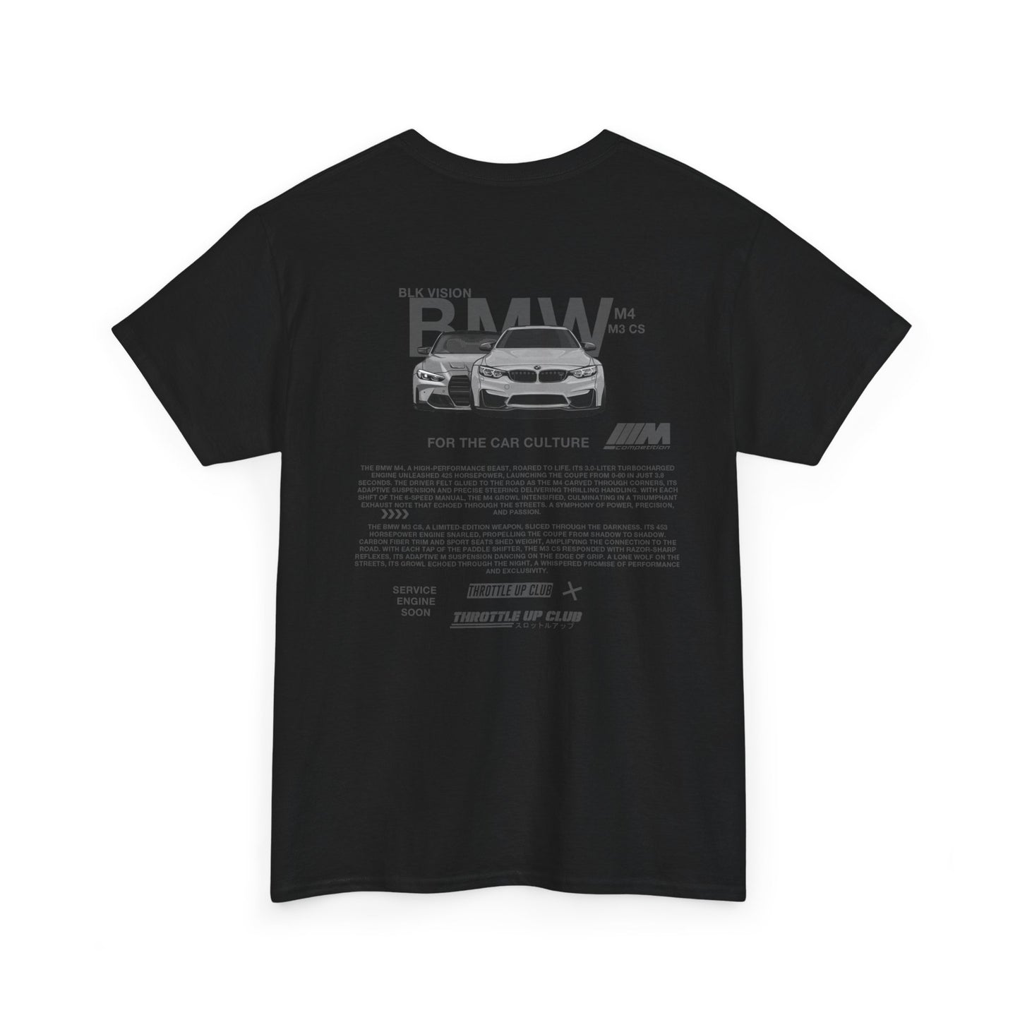 BMW M4 AND M3 CS "BLK VISION" T-SHIRT IN BLACK