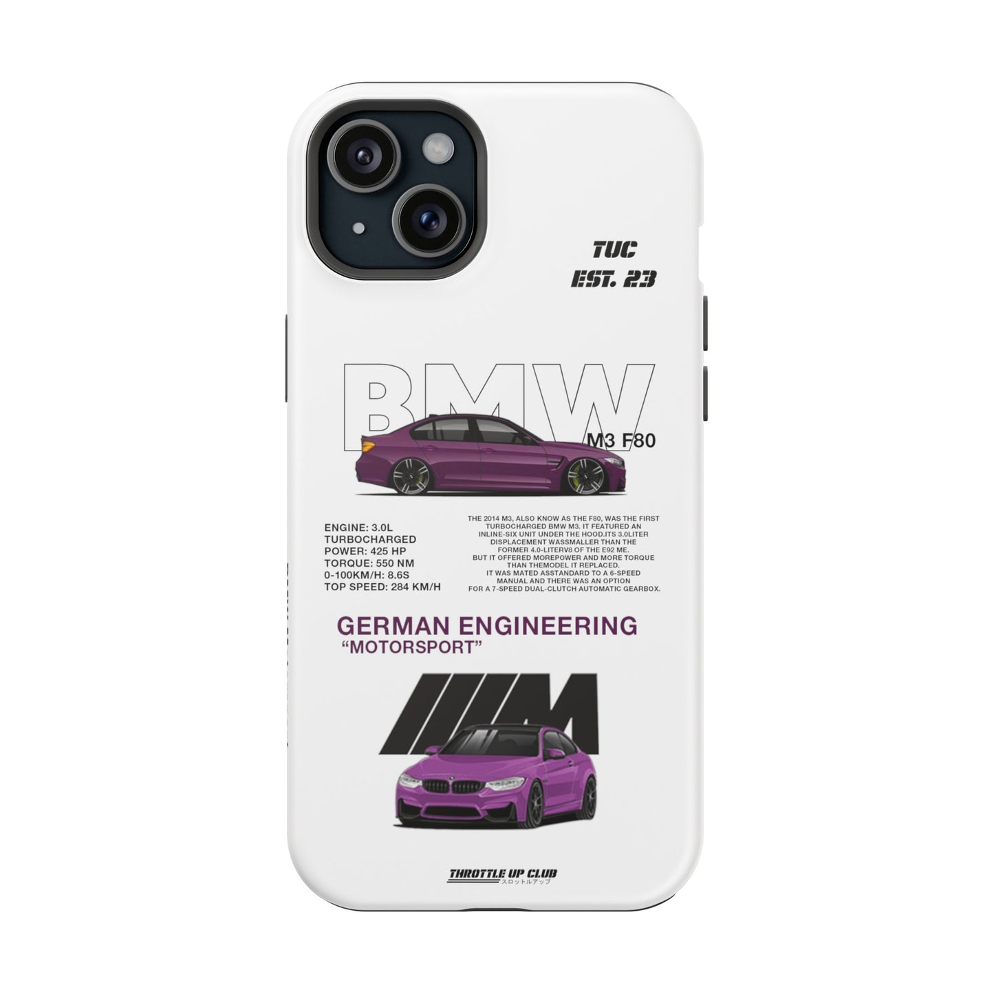 BMW M3 F80 PHONE CASE "GERMAN ENGENEERING"