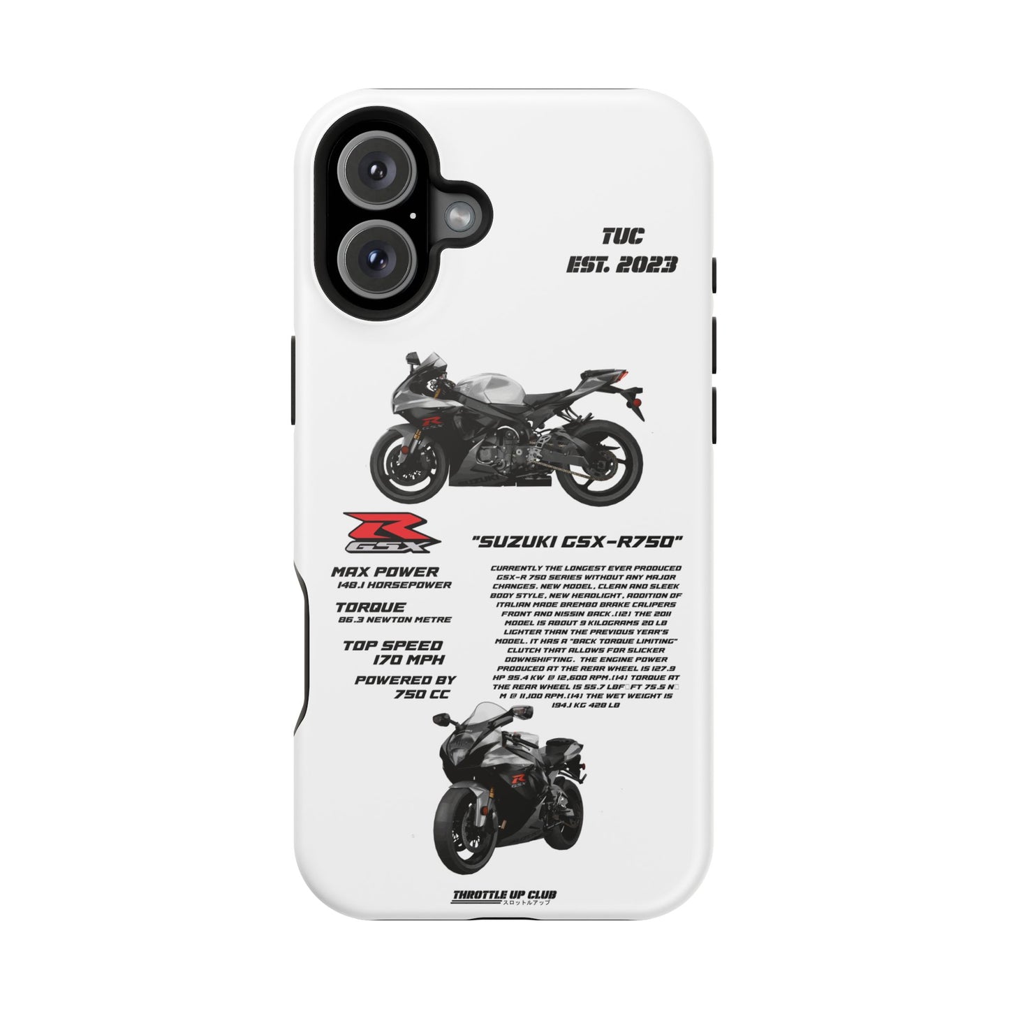 Copy of Copy of Ninja Kawasaki H2 PHONE CASE IN WHITE