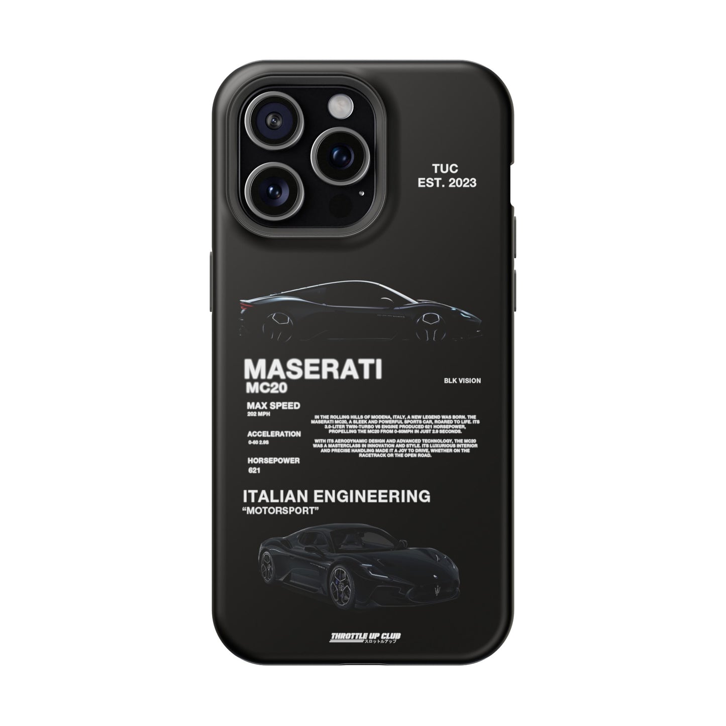 MASERATI MC20 "ITALIAN ENGINEERING" BLK VISION PHONE CASE