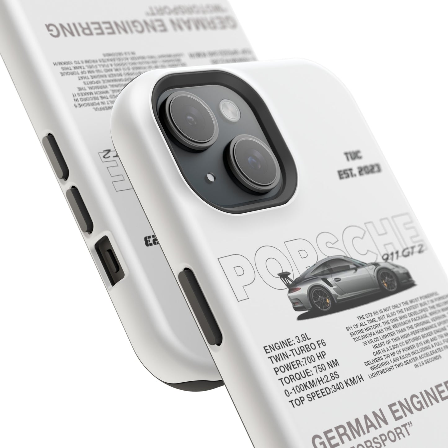 PORSCHE 911 GT2 RS PHONE CASE  "GERMAN ENGENEERING"