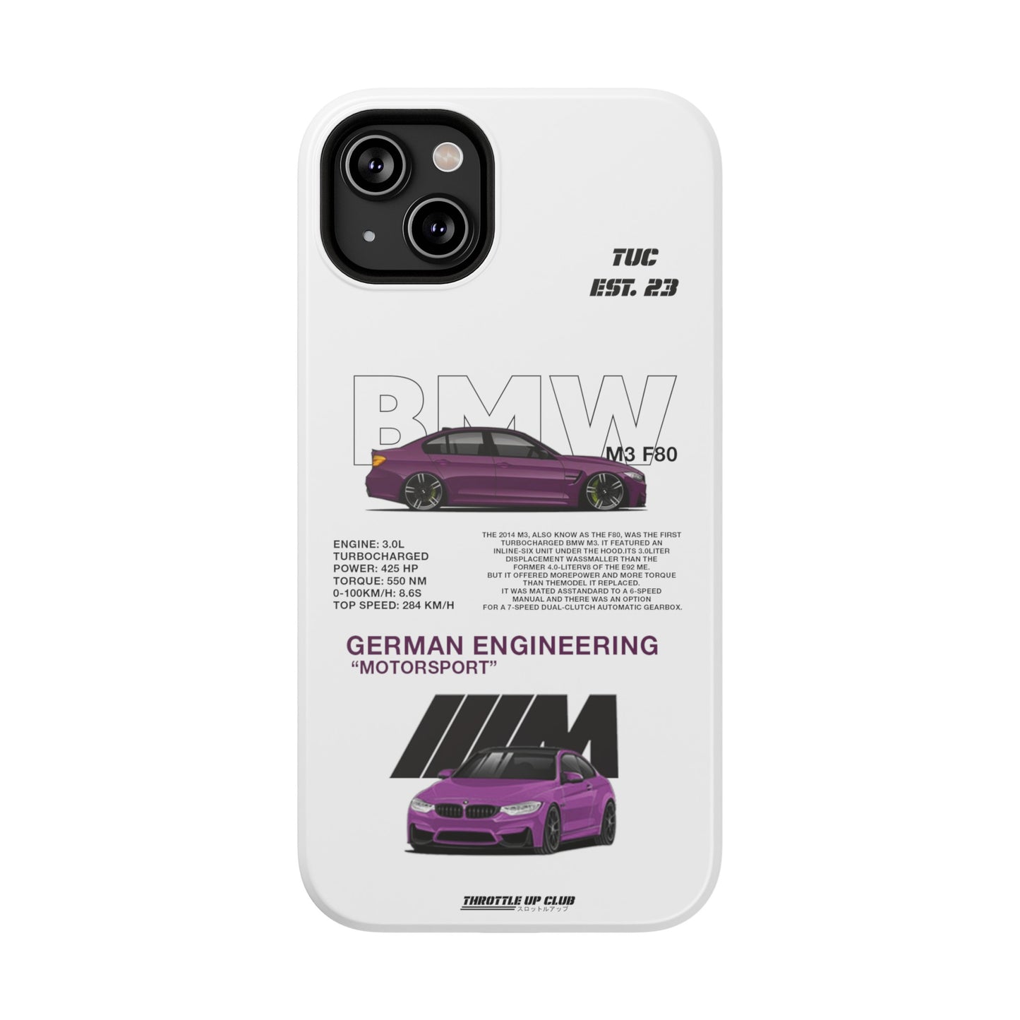 BMW M3 F80 PHONE CASE "GERMAN ENGENEERING"