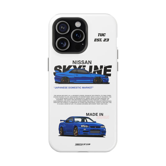 NISSAN SKYLINE GTR R-34 PHONE CASE  "GERMAN ENGENEERING"