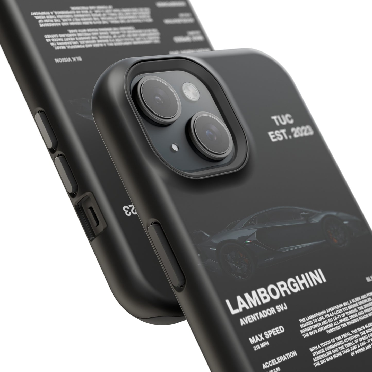 LAMBORGHINI AVENTADOR SVJ "ITALIAN ENGINEERING" BLK VISION PHONE CASE