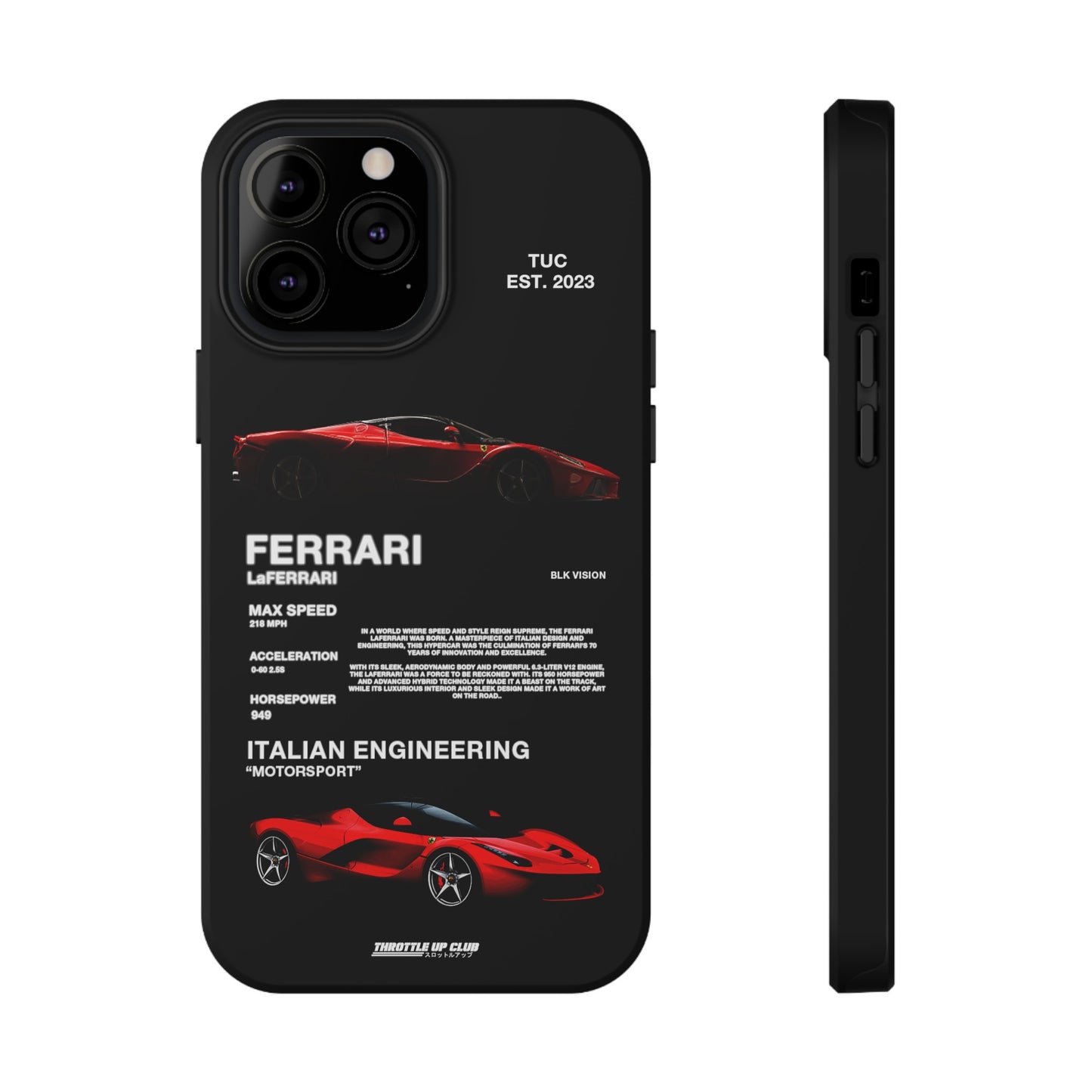 FERRARI LaFERRARI "ITALIAN ENGINEERING" BLK VISION PHONE CASE