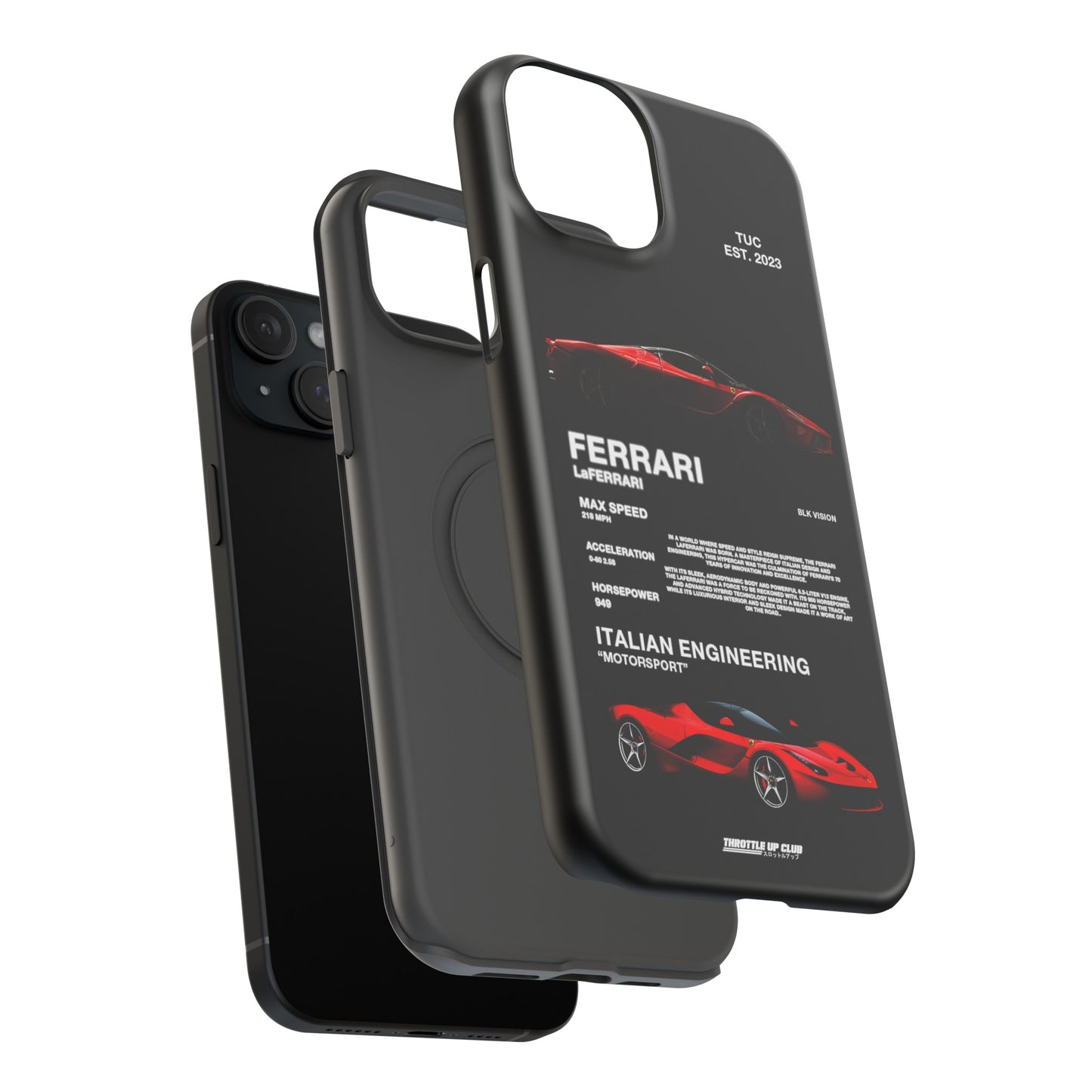 FERRARI LaFERRARI "ITALIAN ENGINEERING" BLK VISION PHONE CASE