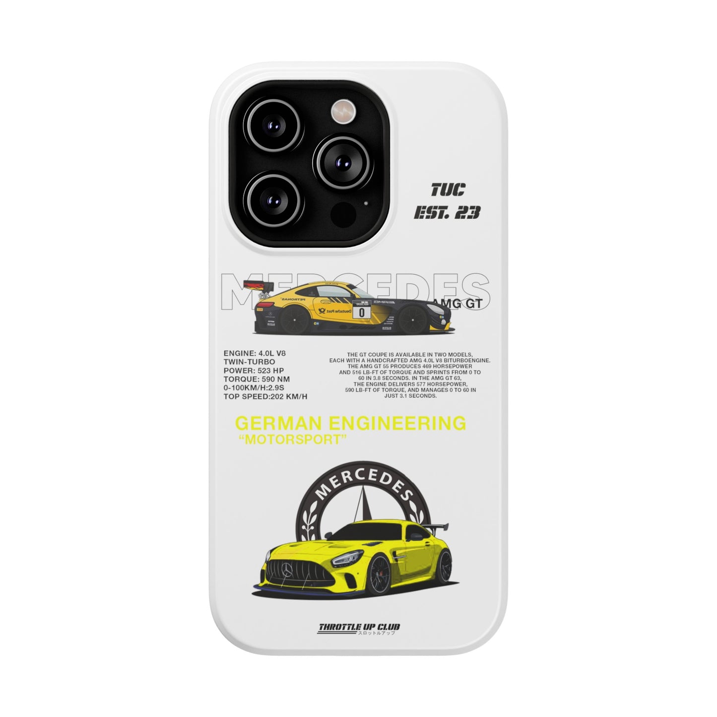 MERCEDES AMG GT PHONE CASE  "GERMAN ENGENEERING"