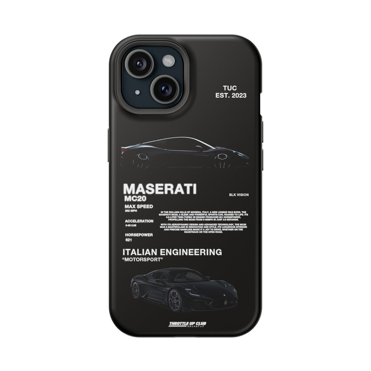 MASERATI MC20 "ITALIAN ENGINEERING" BLK VISION PHONE CASE