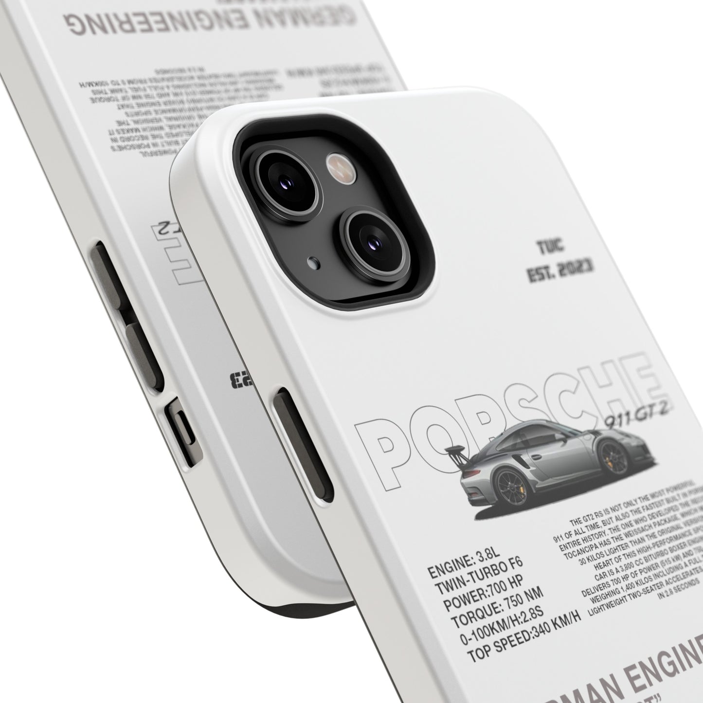 PORSCHE 911 GT2 RS PHONE CASE  "GERMAN ENGENEERING"