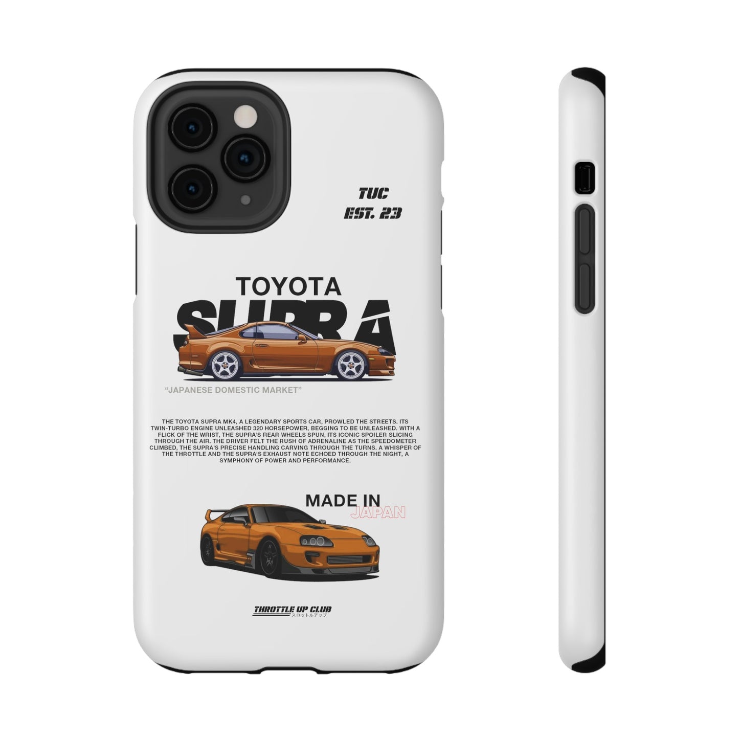 TOYOTA SUPRA MK4 PHONE  CASE "JAPANESE ENGENEERING" OLD VERSIONS