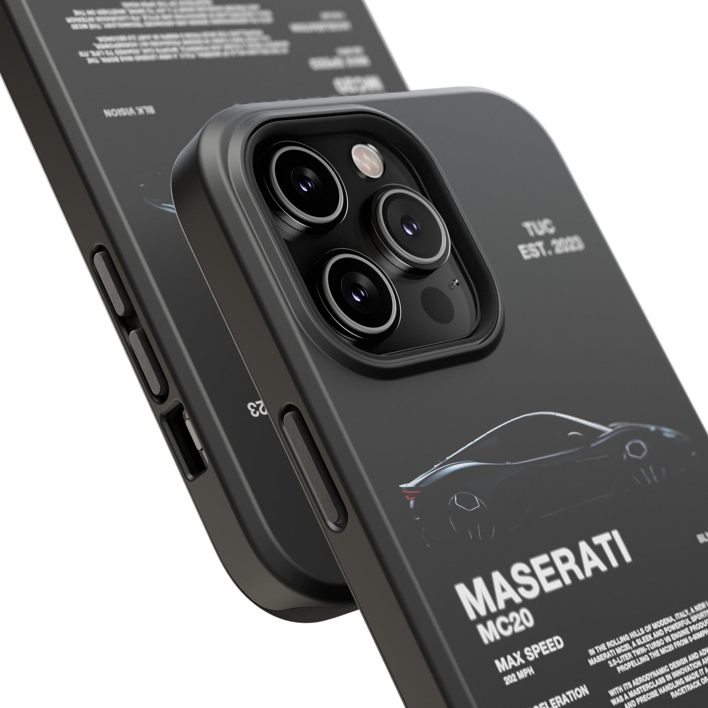 MASERATI MC20 "ITALIAN ENGINEERING" BLK VISION PHONE CASE