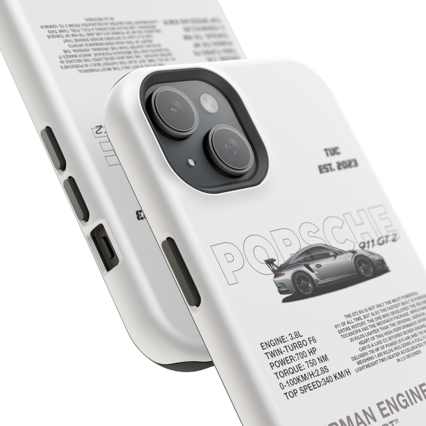 PORSCHE 911 GT2 RS PHONE CASE  "GERMAN ENGENEERING"