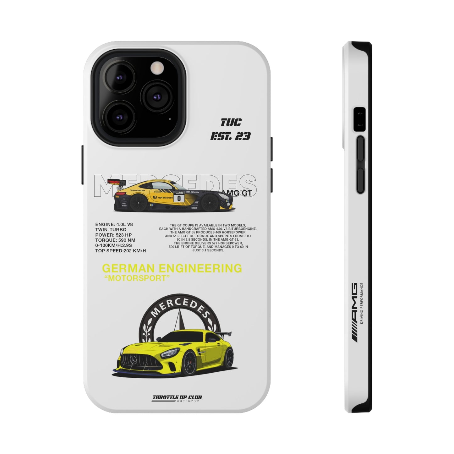 MERCEDES AMG GT PHONE CASE  "GERMAN ENGENEERING"