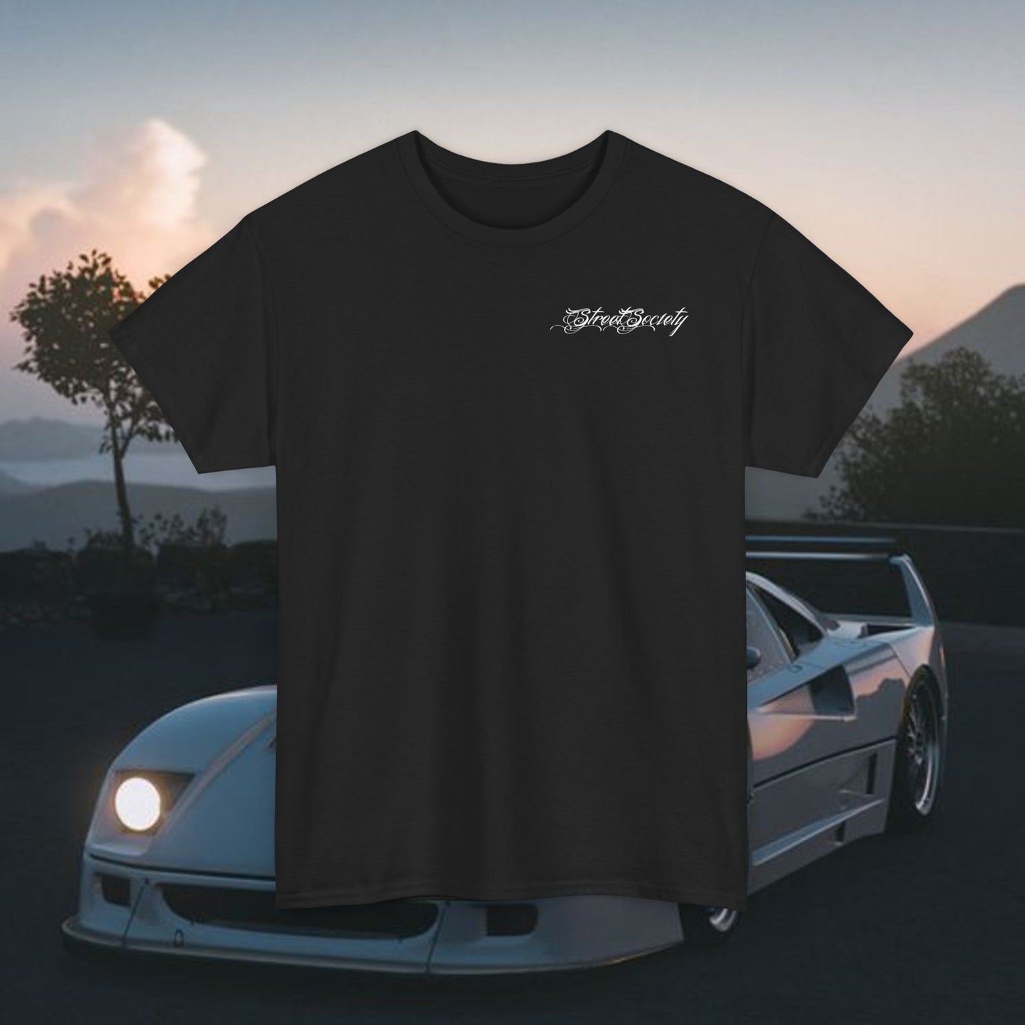 STREET SOCIETY FL X THROTTLE UP CLUB STORE "CAR CLUB COLLABORATION" T-SHIRT IN BLACK