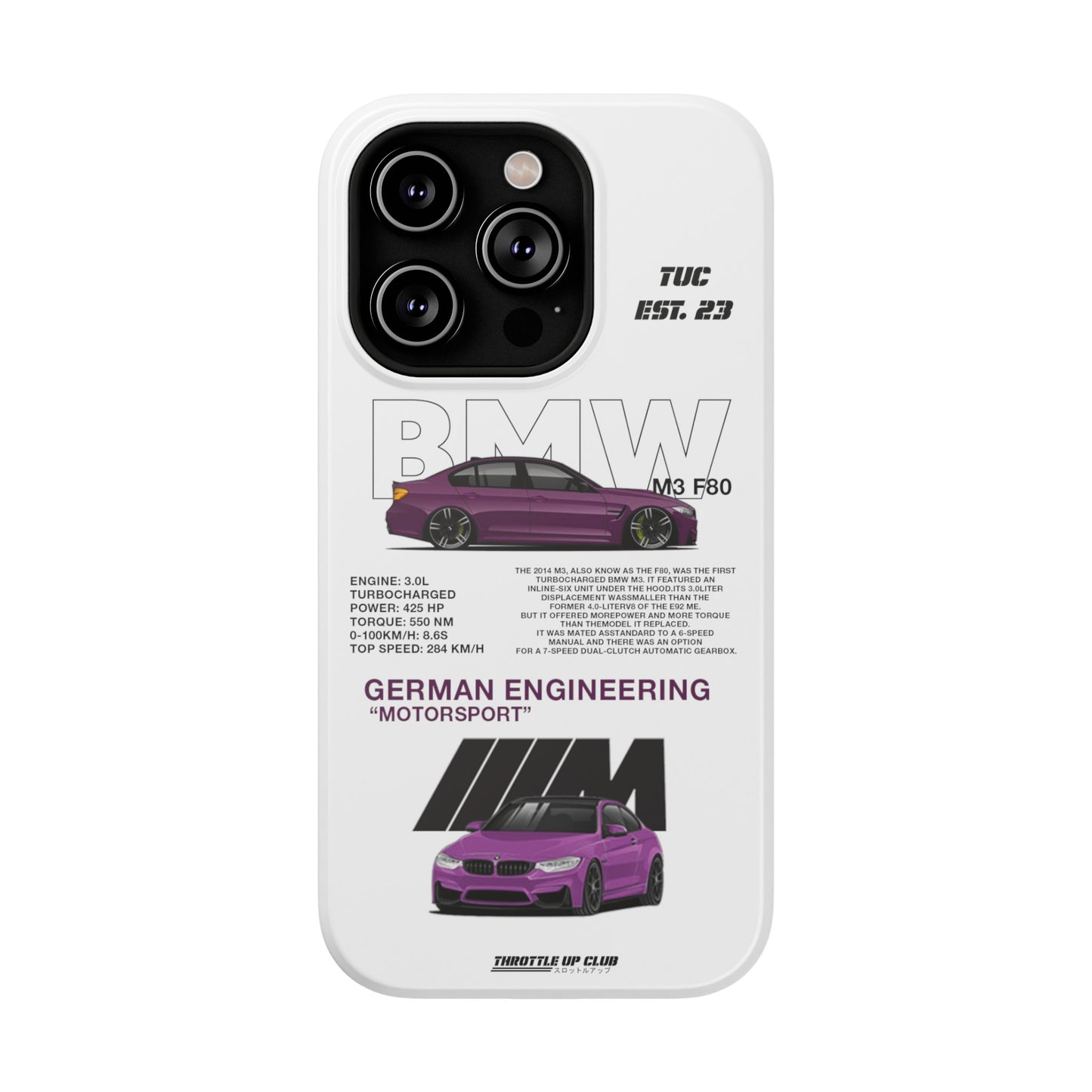 BMW M3 F80 PHONE CASE "GERMAN ENGENEERING"